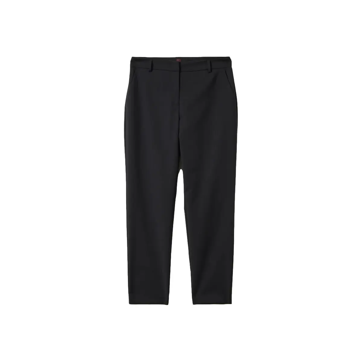 Stefanel Women's Noir Wool Blend Trousers Regular Fit