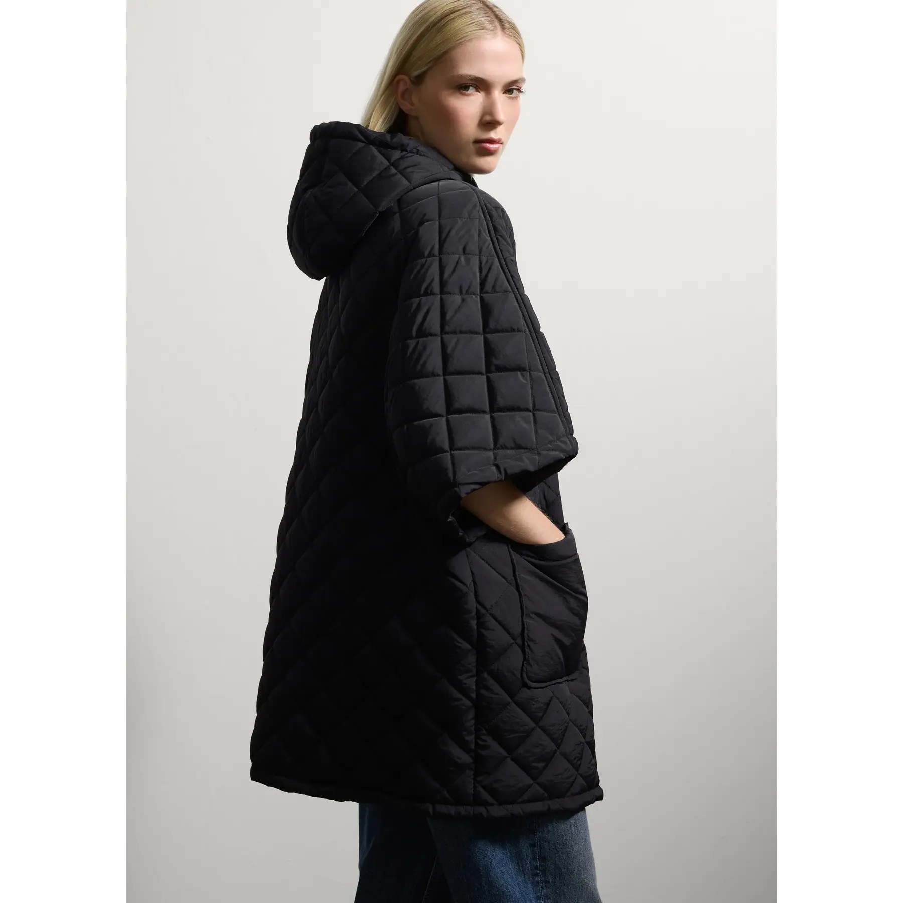 Stefanel Women's Noir Quilted Coat