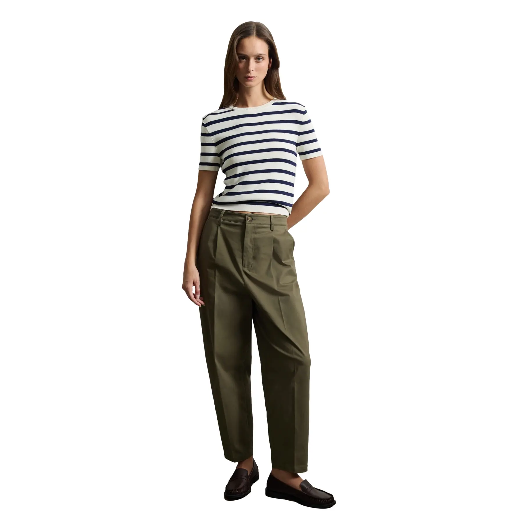 Klassieke pasvorm katoenmix broek voor vrouwen Stefanel