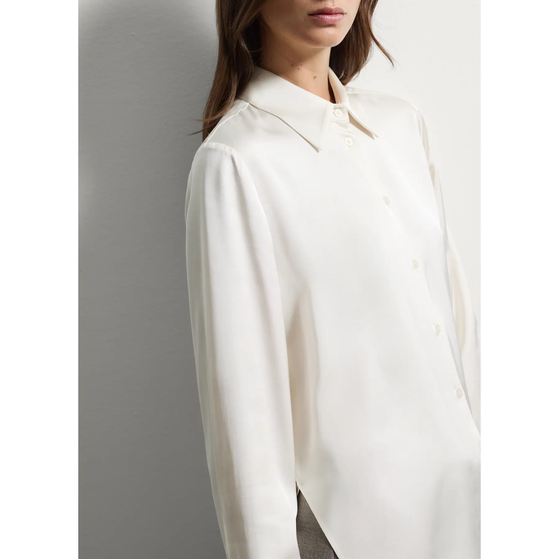 Stefanel Women's Blanc Pure Viscose Shirt Regular Fit