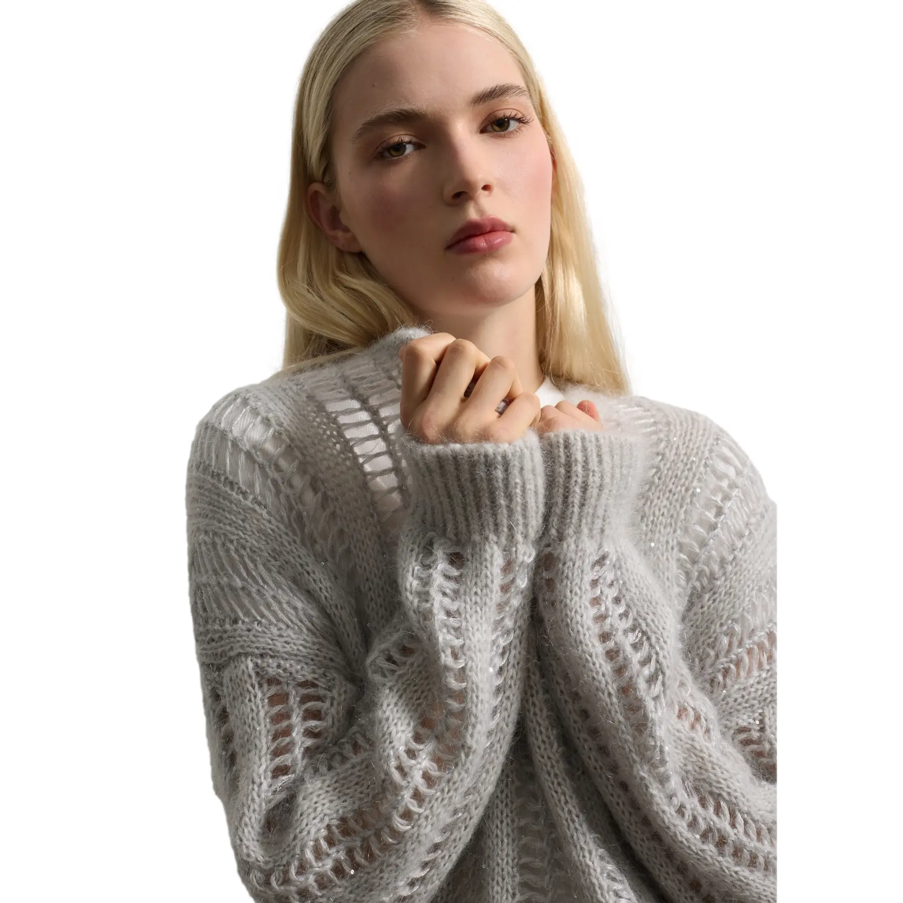 Stefanel Women's Gris Mohair Blend Jumper