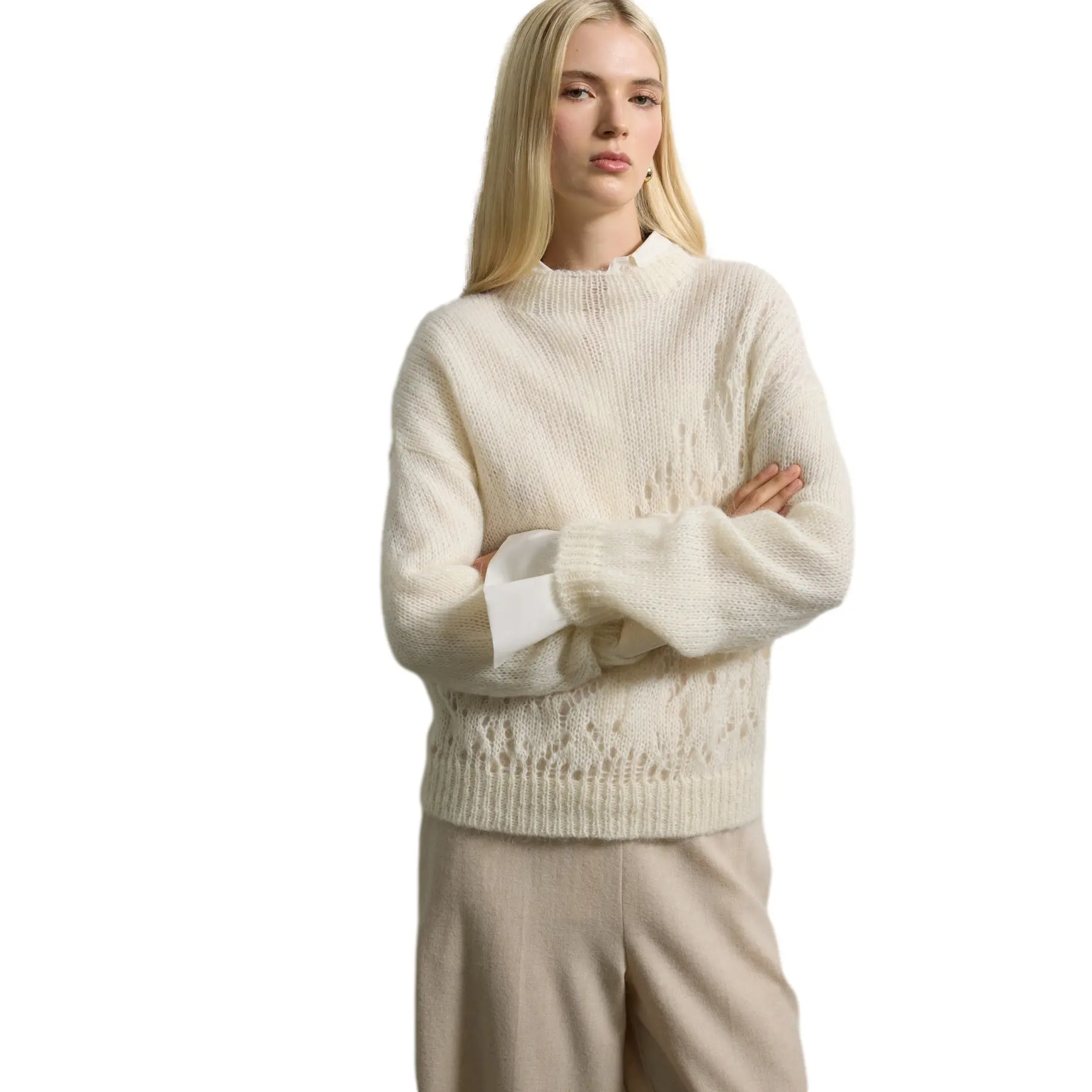Stefanel Women's Marron Mohair Blend Jumper