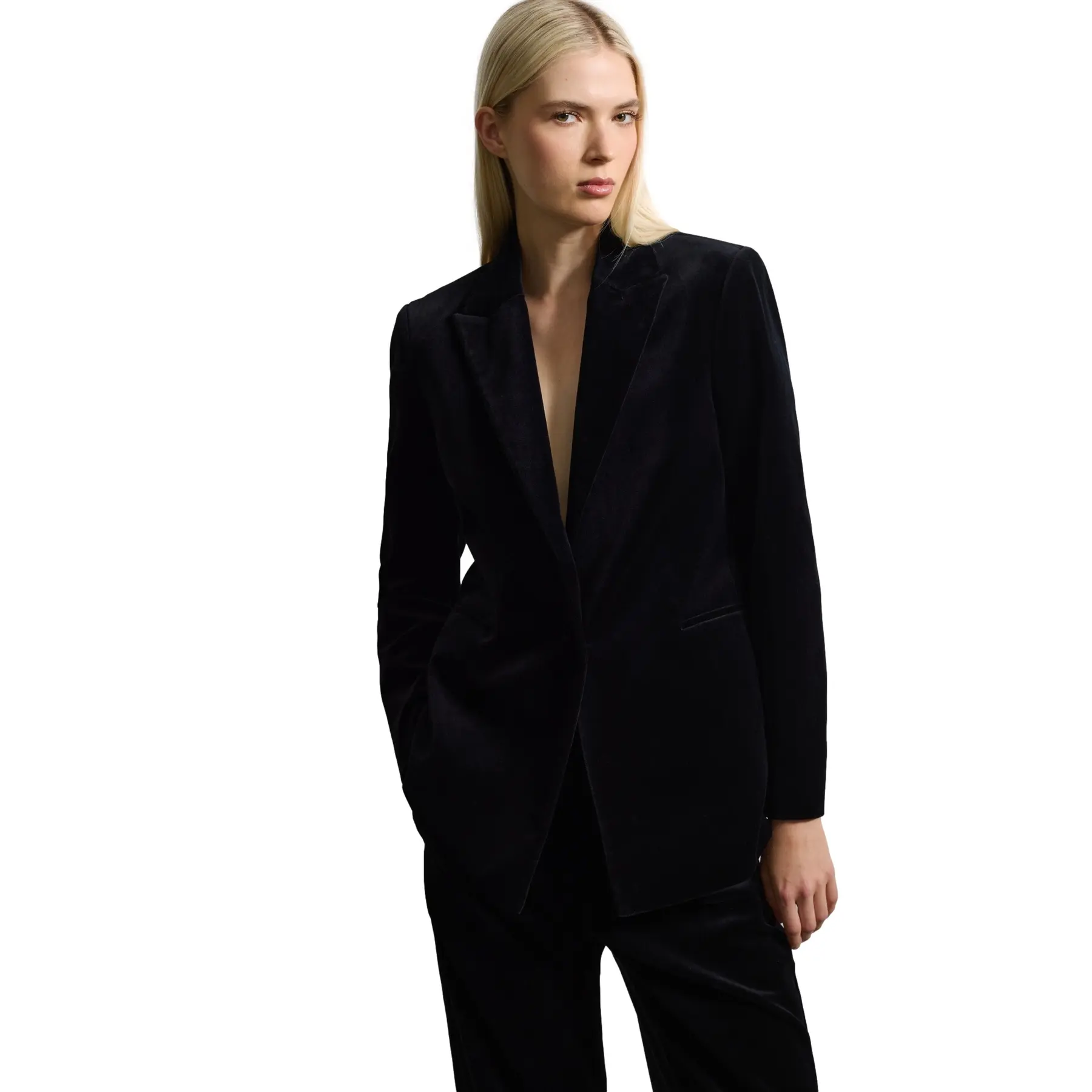 Stefanel Women's Noir Cotton Blazer For