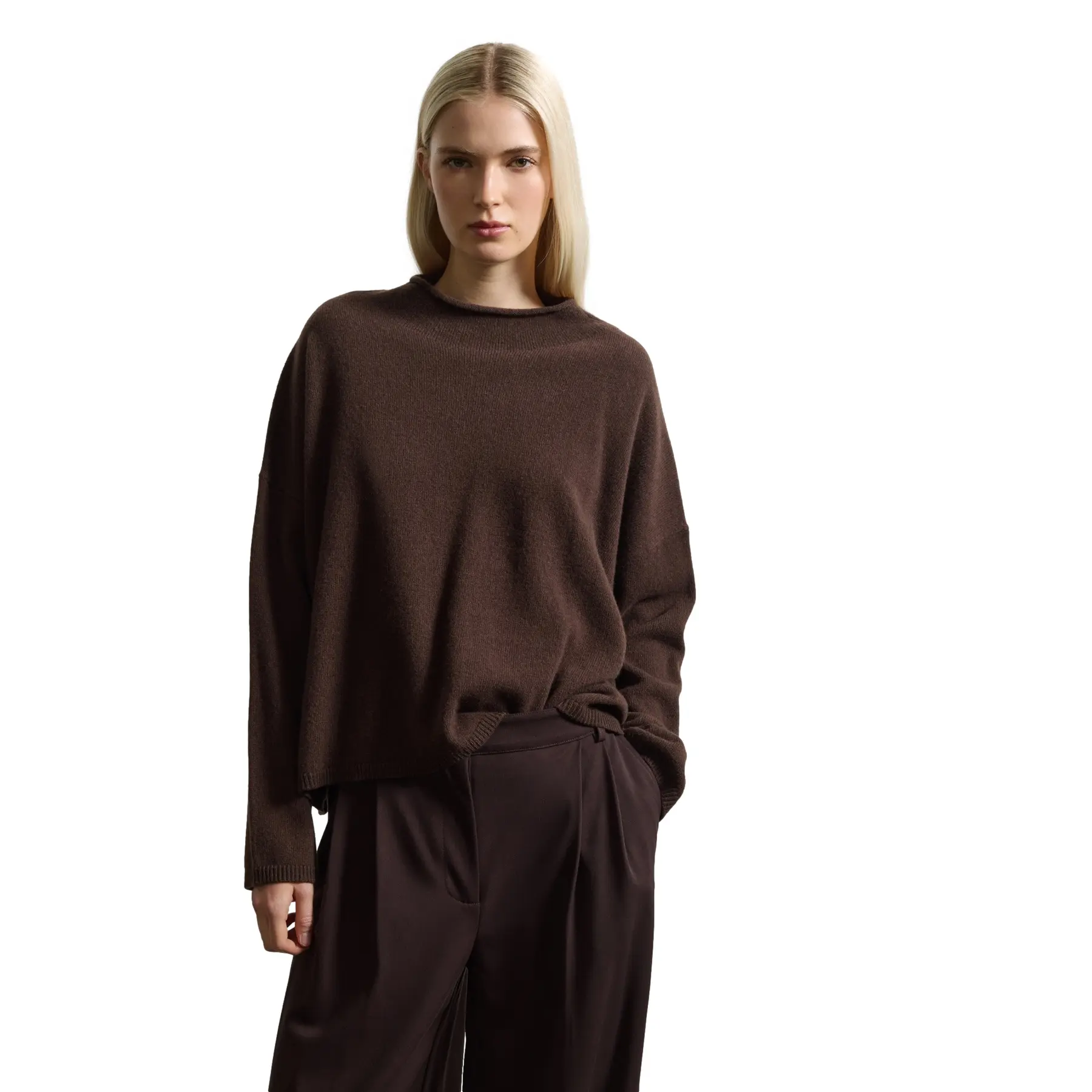 Stefanel Women's Marron Wool Jumper For