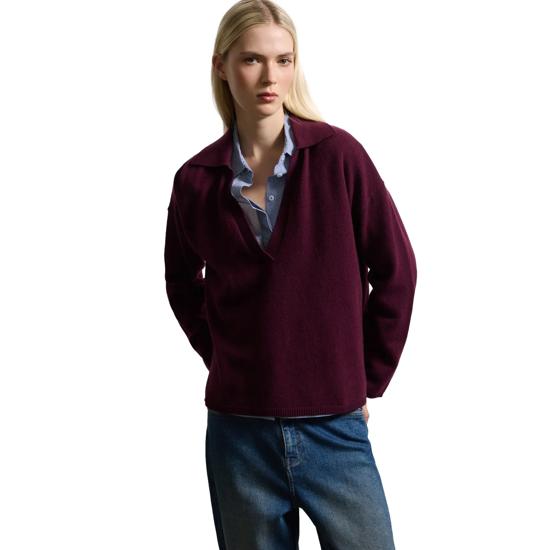Stefanel Women's Rouge Wool Jumper For Regular Fit