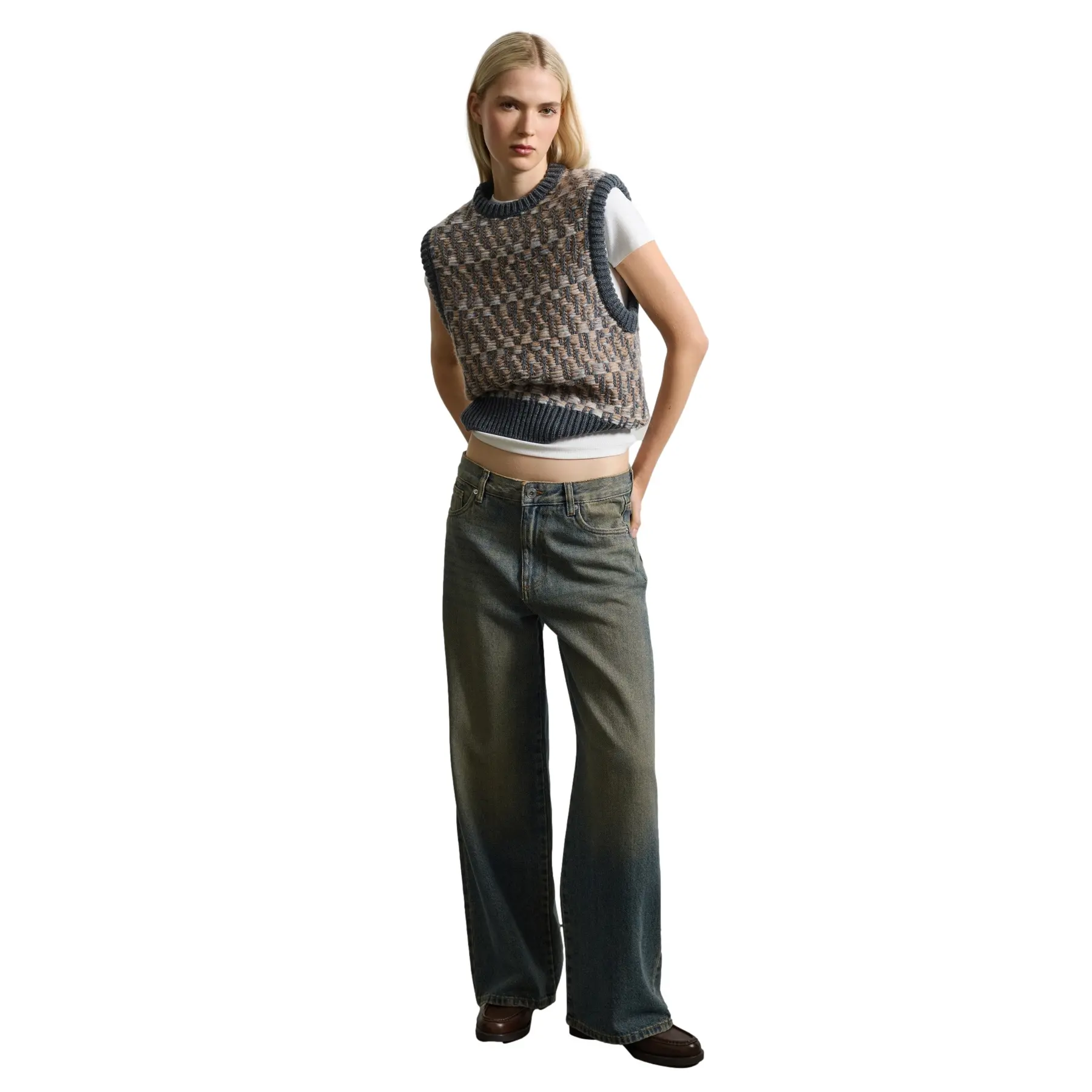 Dames wolmix tanktop Stefanel