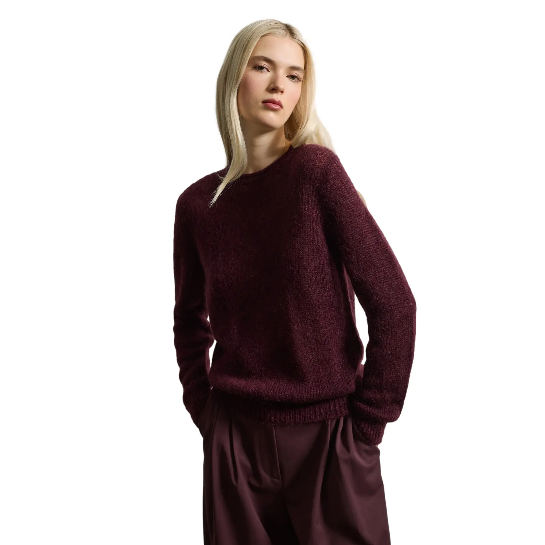 Stefanel Women's Violet Mohair And Wool Blend Jumper
