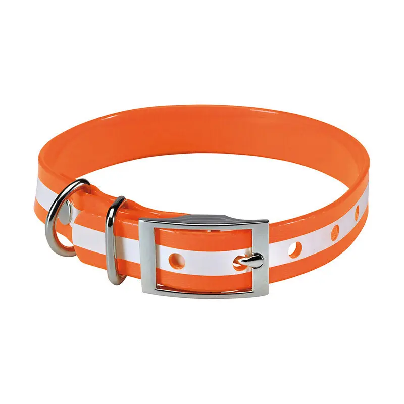 PETTOM Hondenhalsband (zwart M), grote/middelgrote/kleine hondenhalsband van nylon, reflecterend, verstelbaar, gevoerd