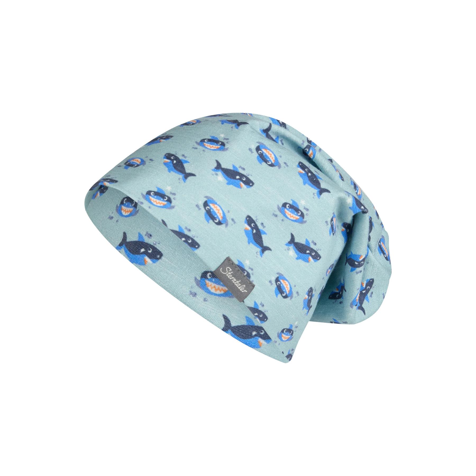 4066891316473 - Shark-Muster Mütze für Kinder Sterntaler
