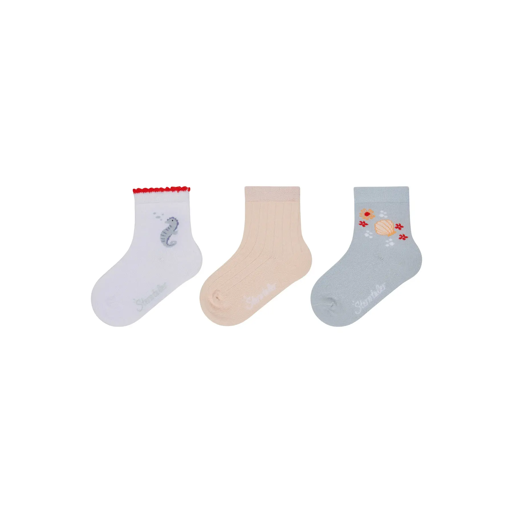 Mädchen Socken mit Seepferdchen-Muster Sterntaler (x3)
