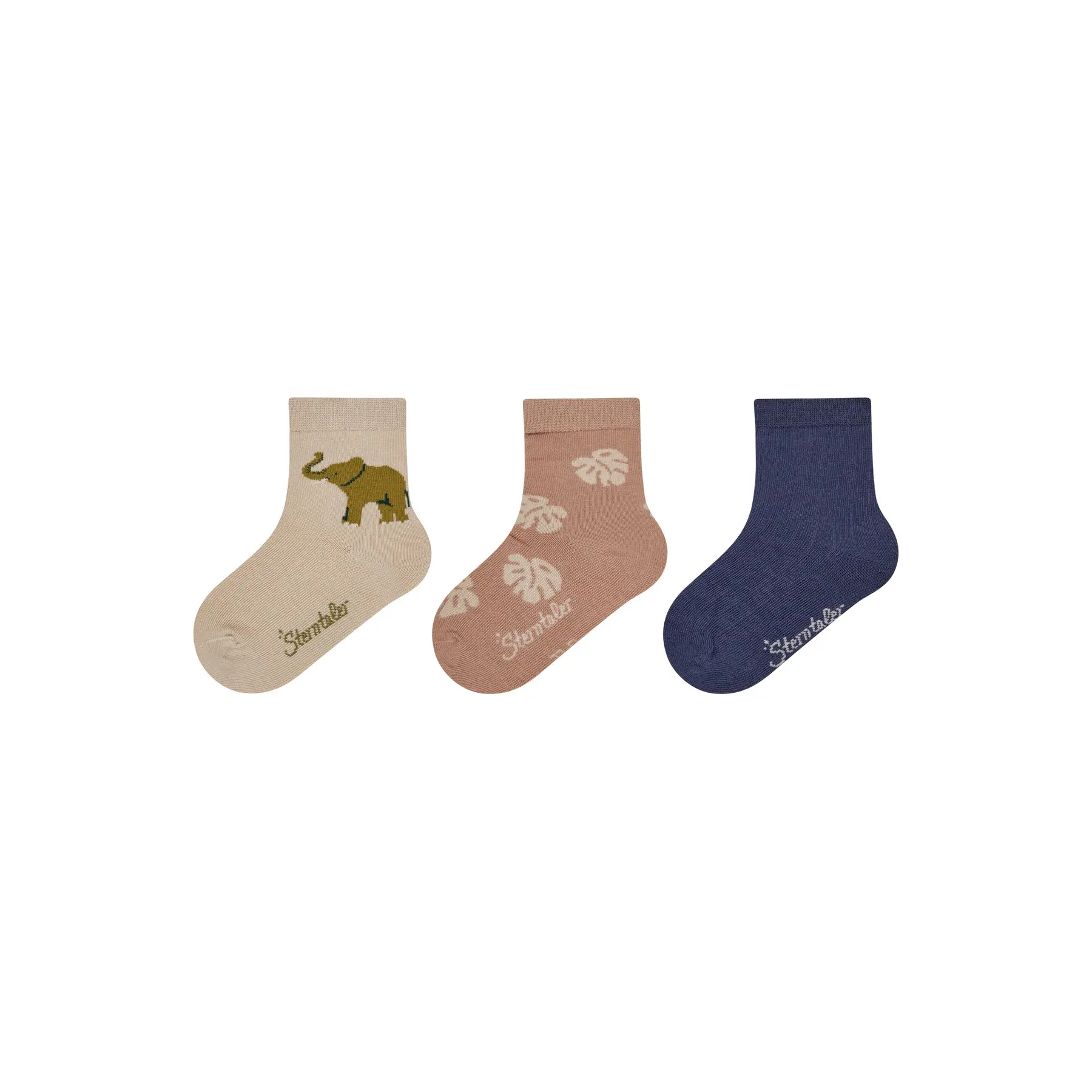 Socken mit Blatt- und Elefantenmotiv für Kinder Sterntaler (x3)