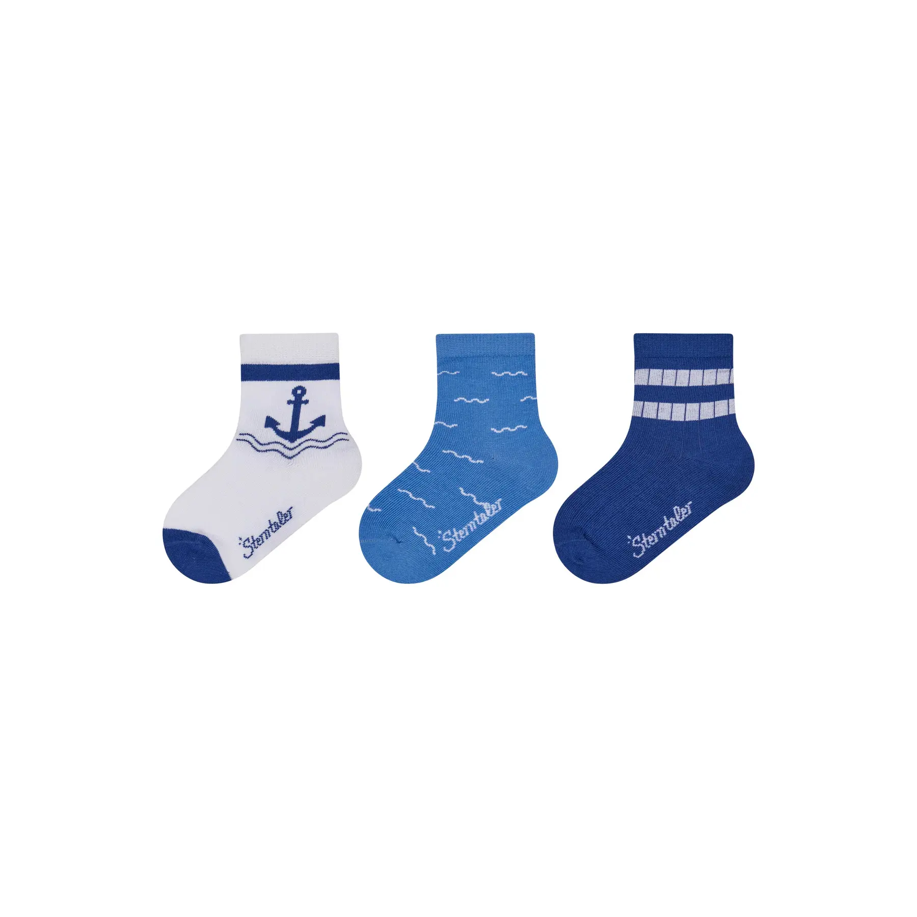 Socken mit Anker- und Wellenmuster für Kinder Sterntaler (x3)