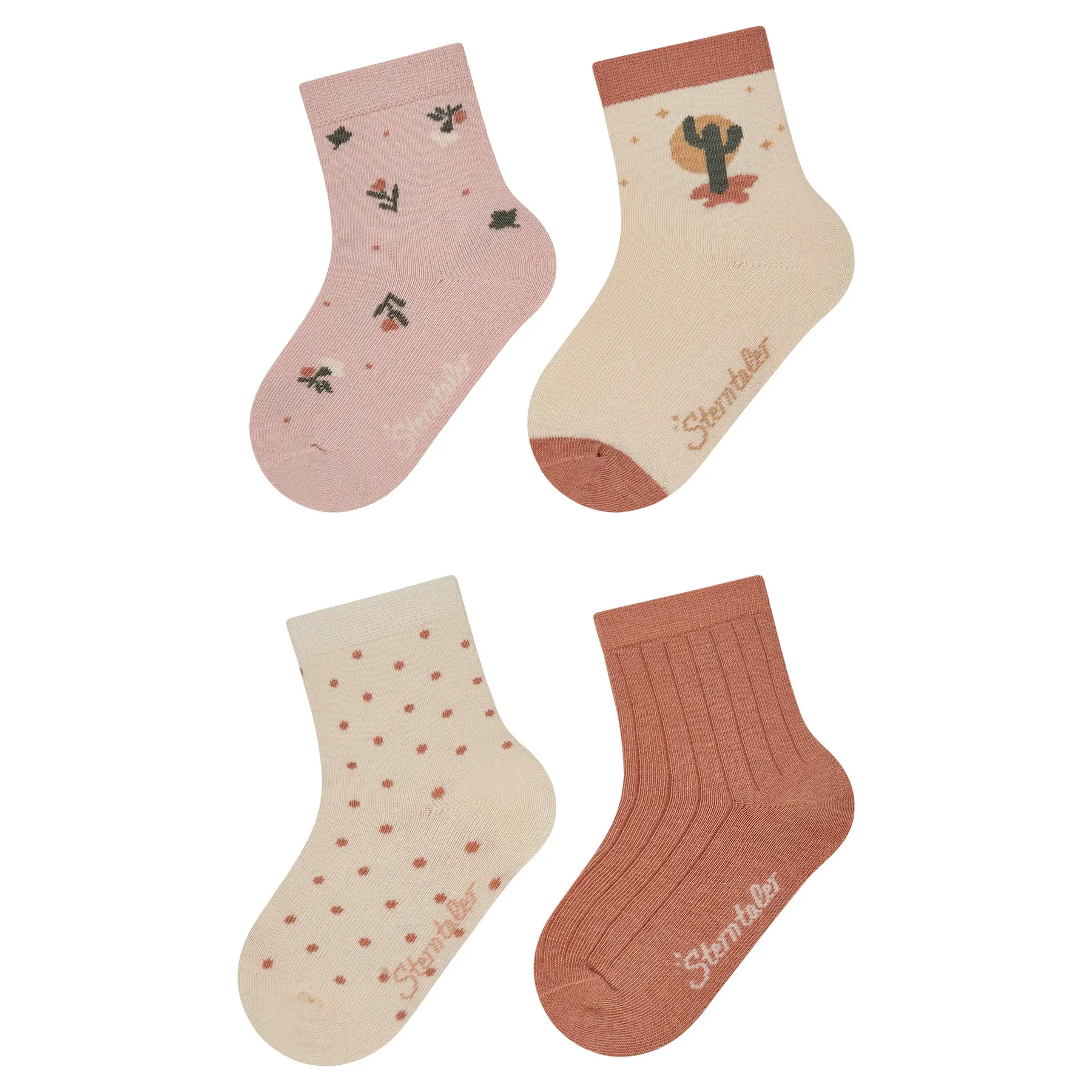 Mädchen Socken mit Kaktus-Muster Sterntaler (x4)