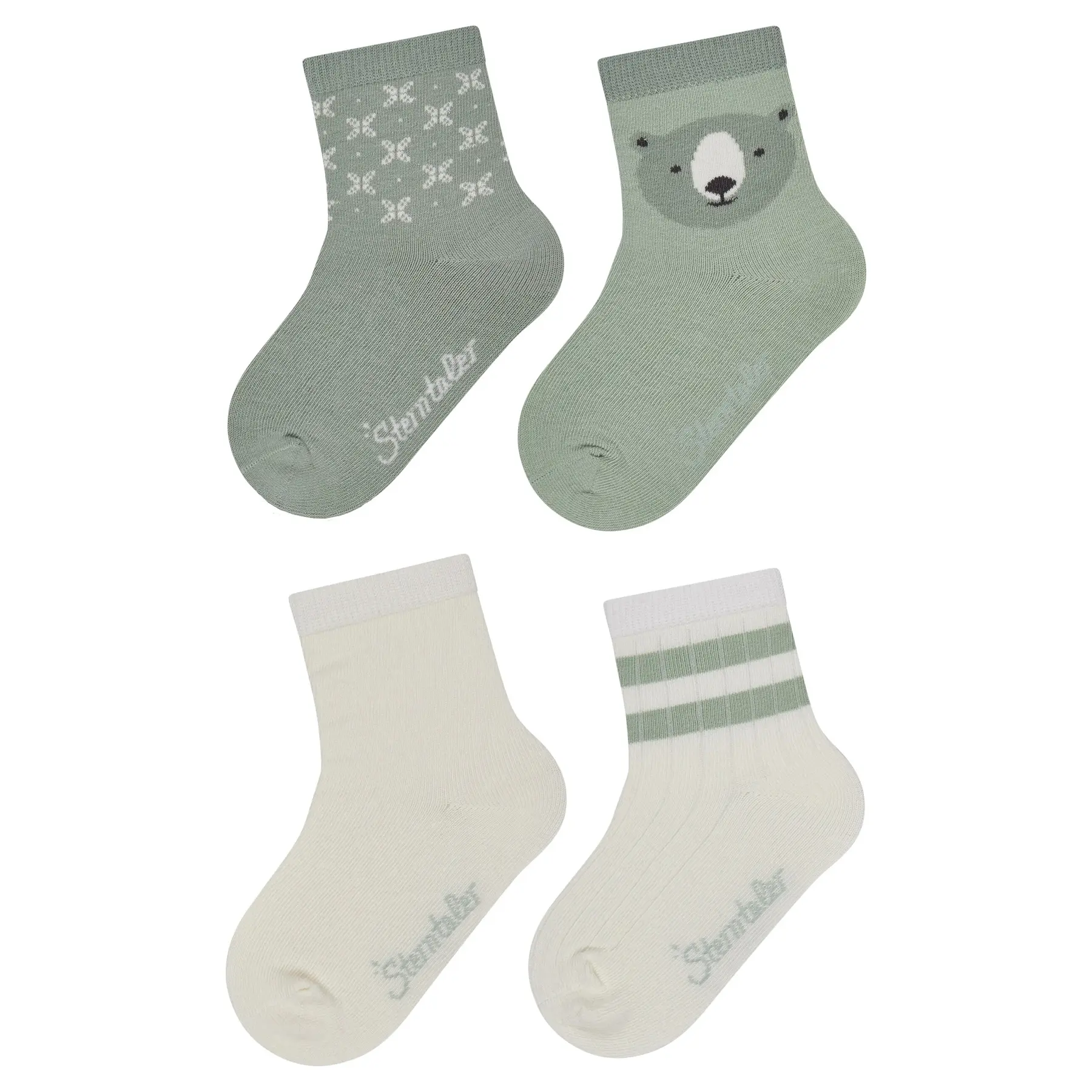 Socken mit Bärenmuster und Rippen für Kinder Sterntaler (x4)