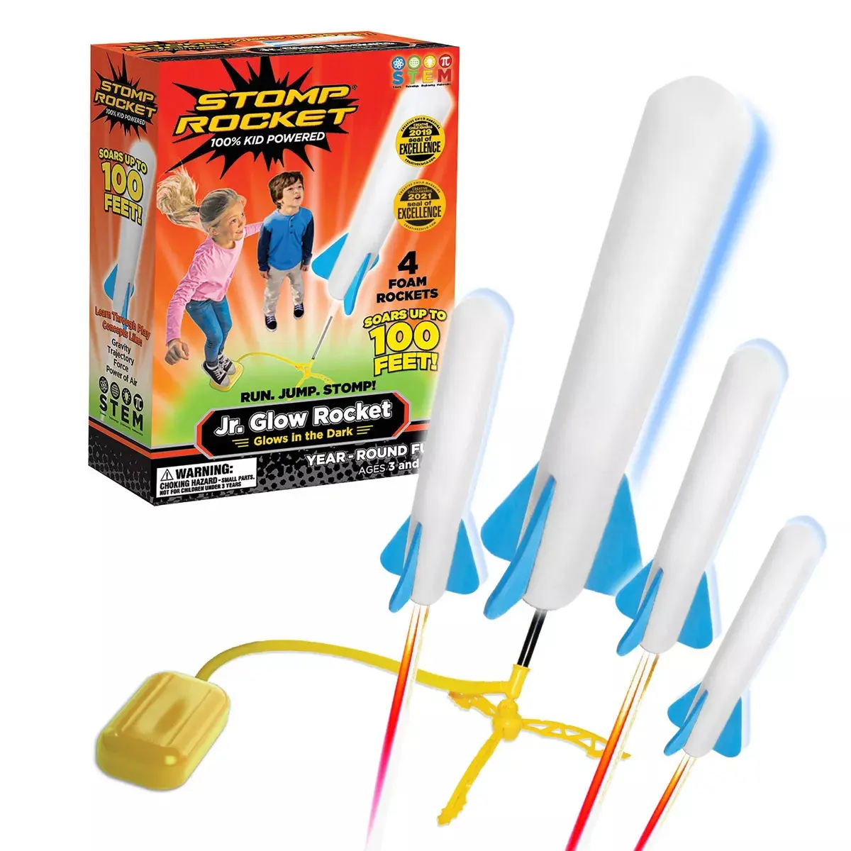 0795516200050 - 365044 Stomp Rocket Jr Glow 4 GITD-Raketen Spielzeug 1 St