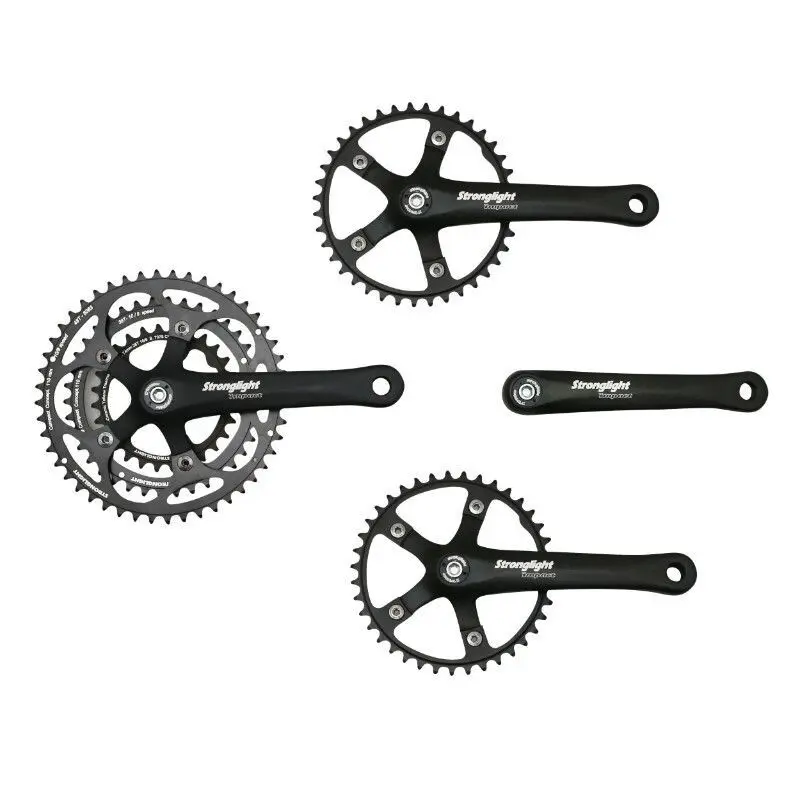Kit guarnitura stradale anteriore + posteriore Stronglight Impact Tandem 9-10V. 170 mm 48-38-28