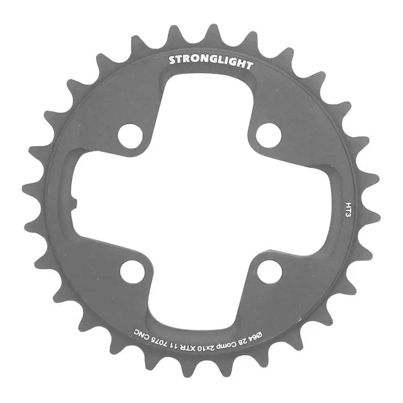 Image of Zweifaches MTB-Kettenblatt ohne Gewinde Stronglight 4BRA XTR M980 HT3 10V.