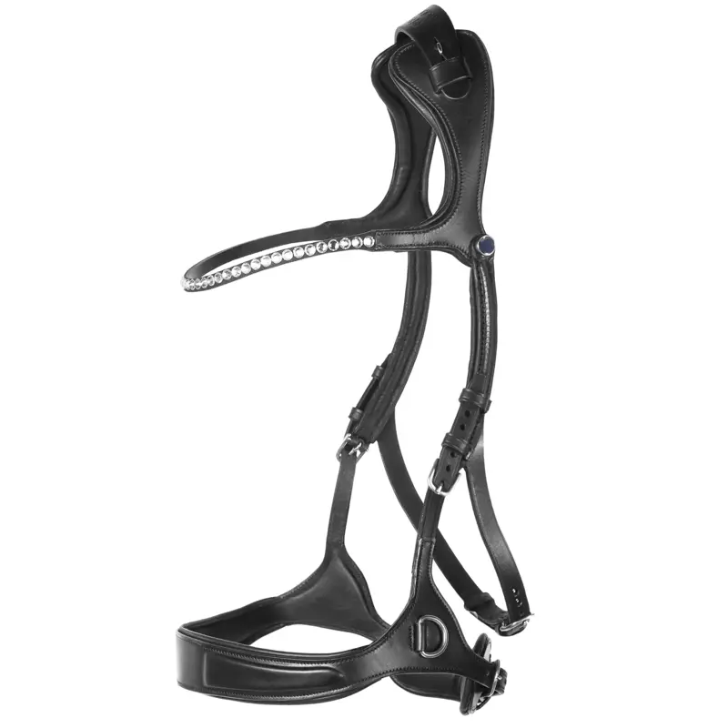 Bridon équitation muserolle combinée sans mors avec frontal à cristaux Stübben Freedom II