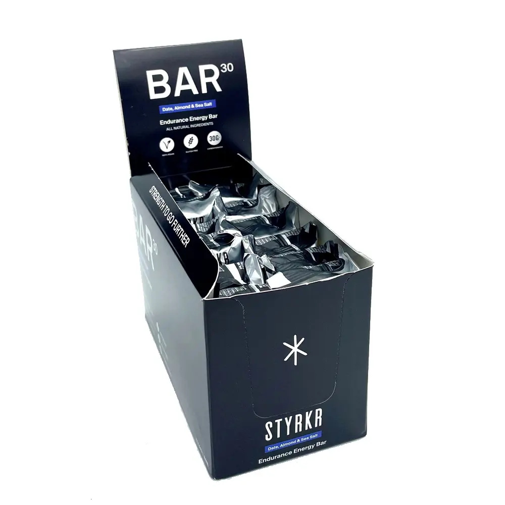Proteinhaltige Ernährung Styrkr BAR30 Dates, Amandes