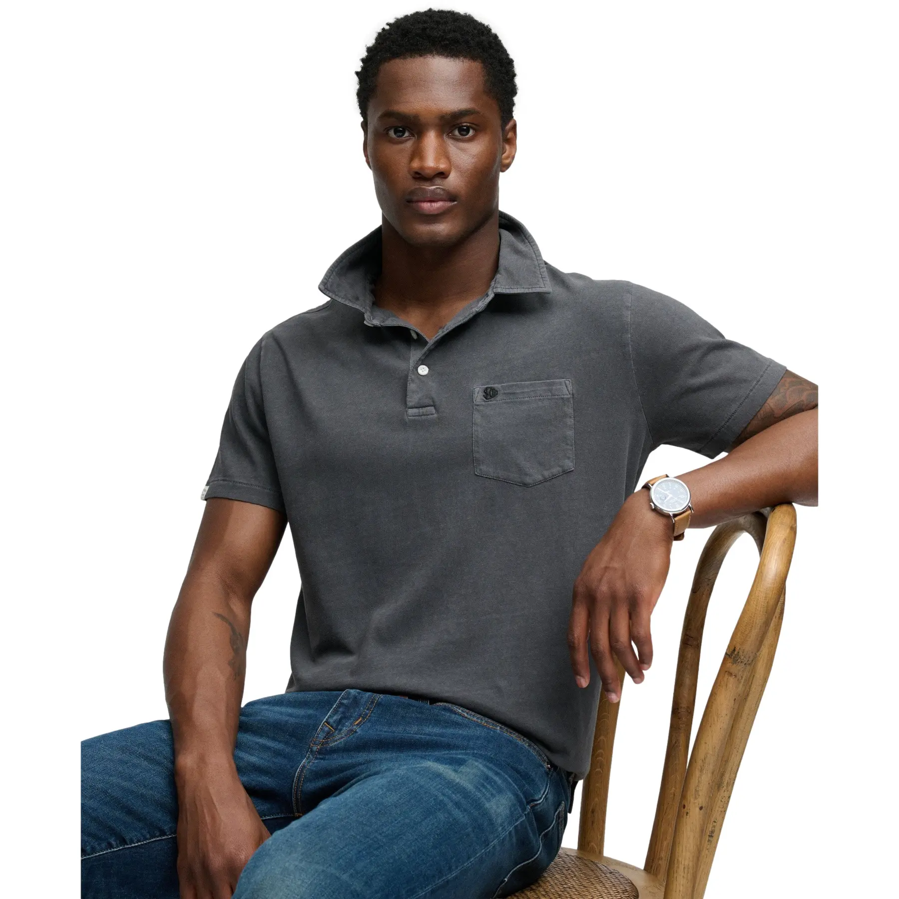 Polo in cotone e lino classico