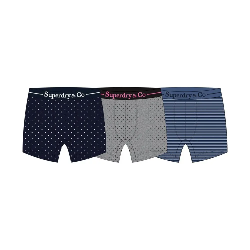 Superdry Bleu Boxer Shorts (X3)