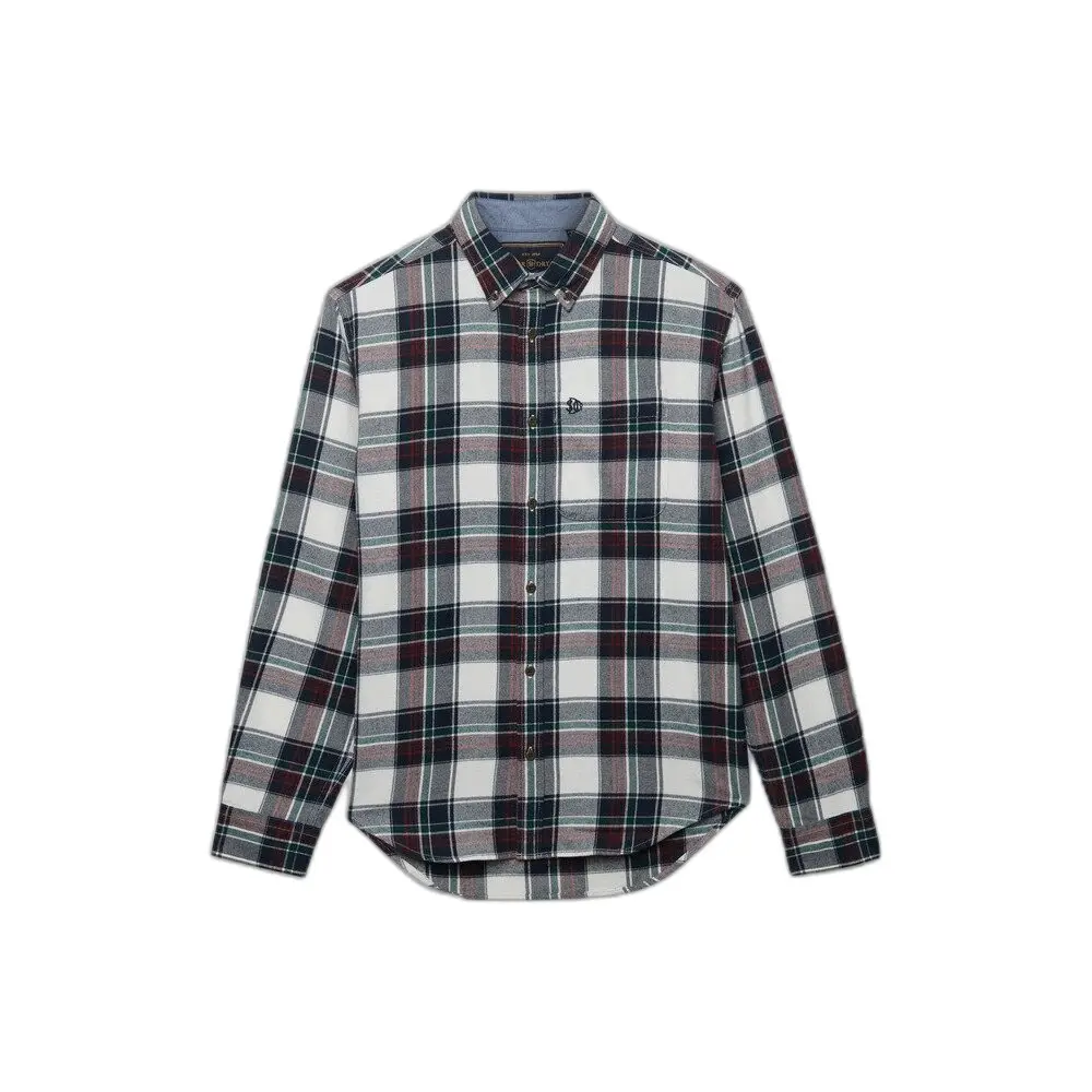Superdry Men's Blanc Long-Sleeved Cotton Shirt Lumberjack