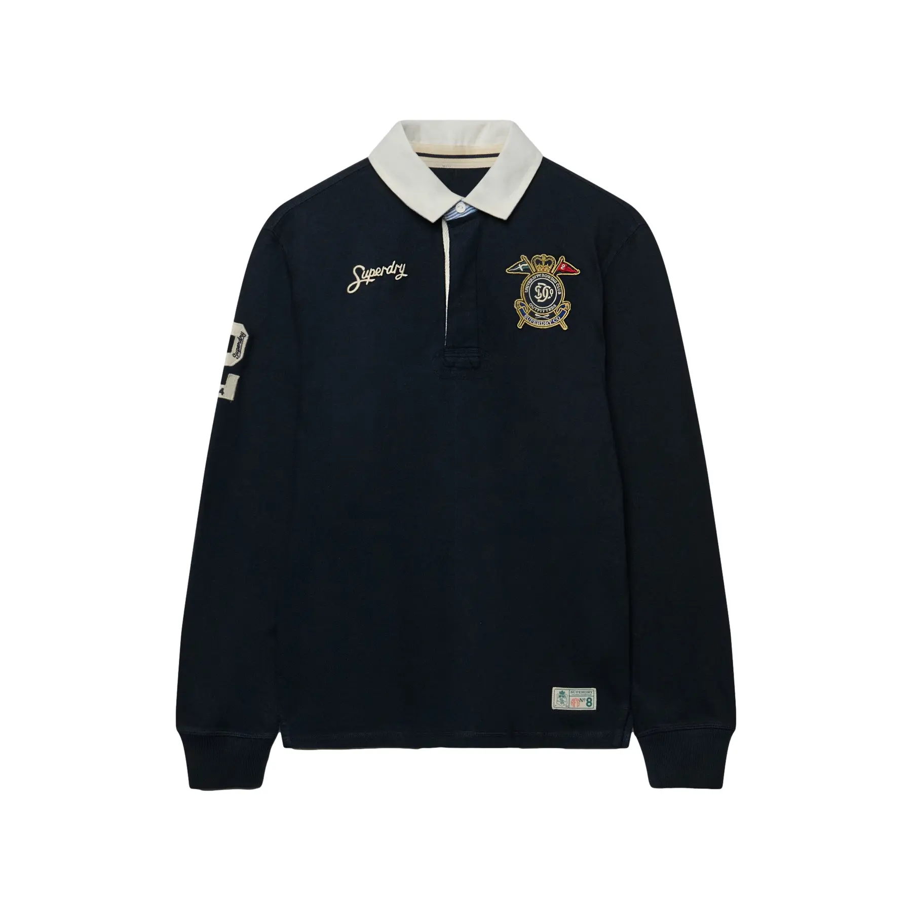 Superdry - Double Emblem Rugbyshirt Relaxed Pasvorm - Heren - Tops