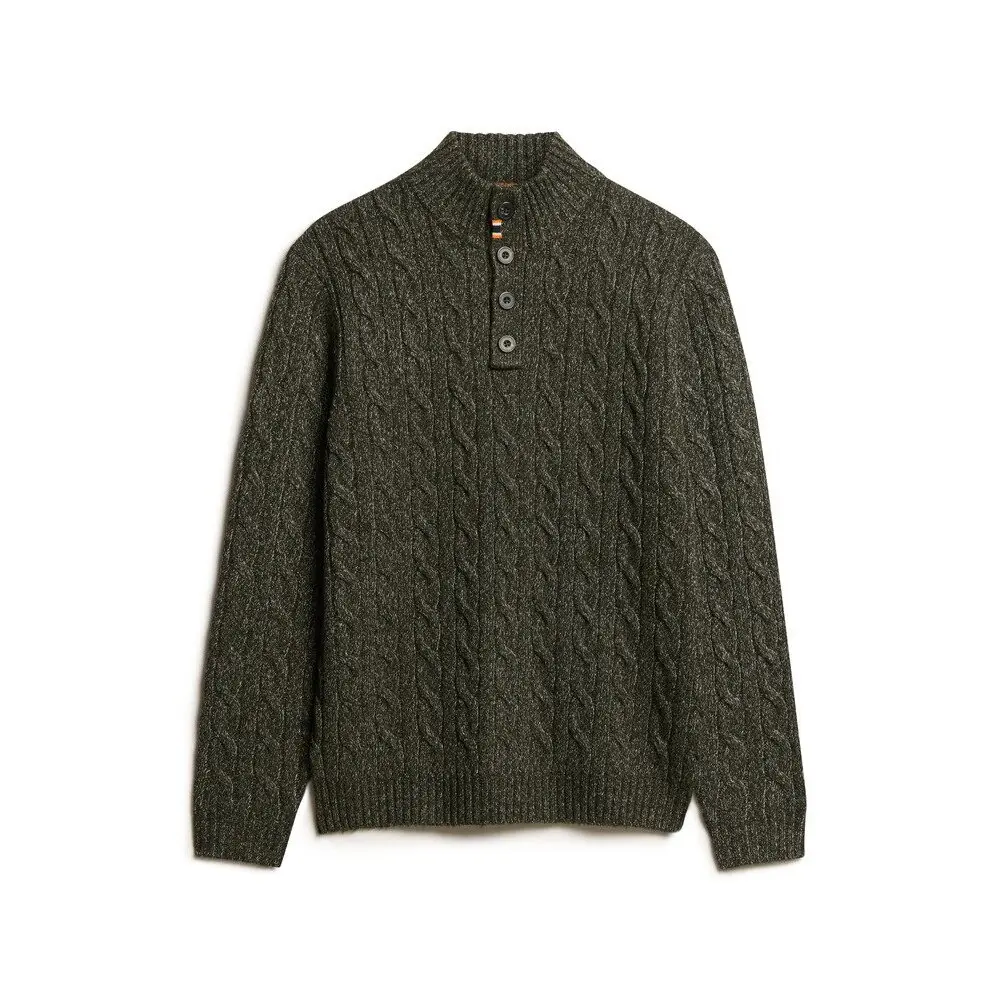 Drehstrickpullover mit Knopfkragen Superdry