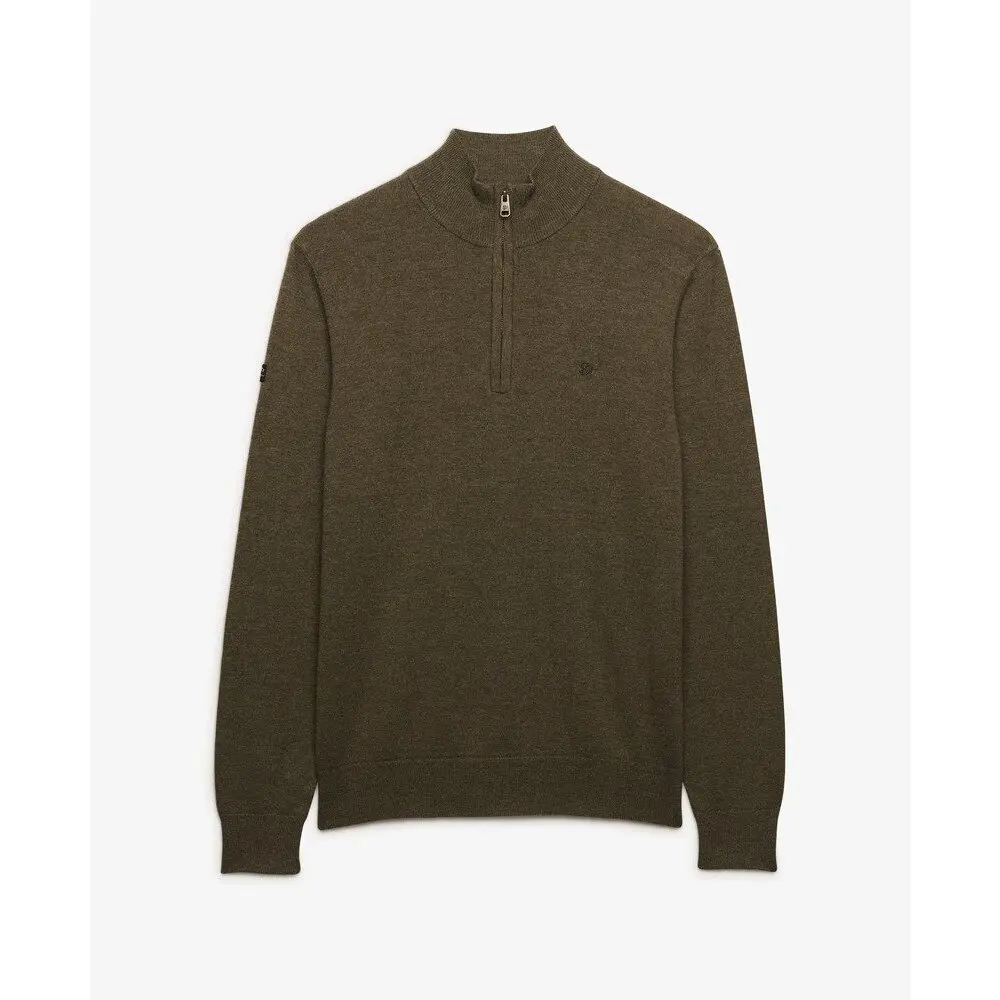 Superdry Trui Essential Lw Wool Blend Zip M6110783a M7n Lichen Green Marl Mannen Maat - M