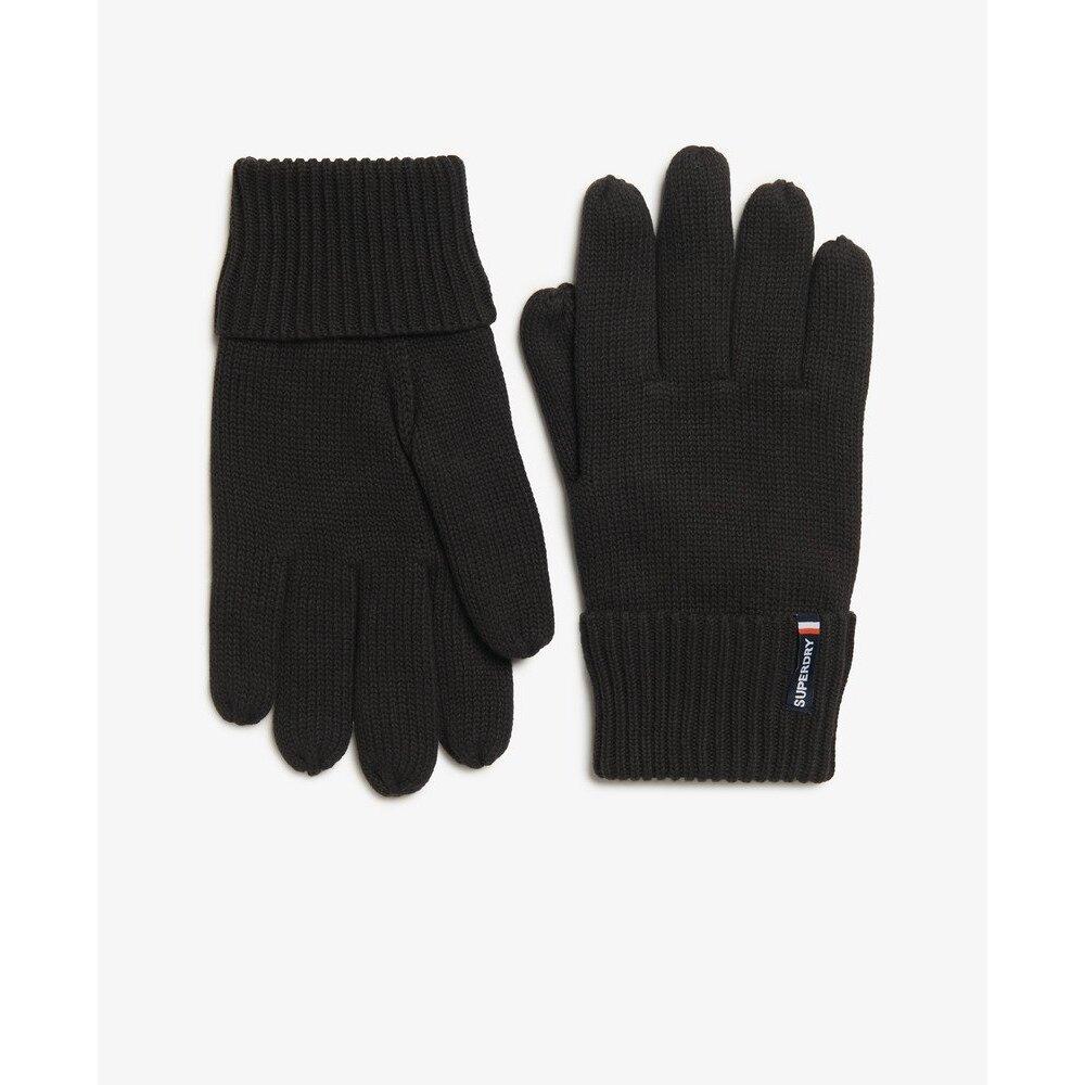 5063068345815 - Strickhandschuhe SUPERDRY ESSENTIAL LOGO KNITTED GLOVES Damen schwarz Strick Materialmix unifarben Handschuhe