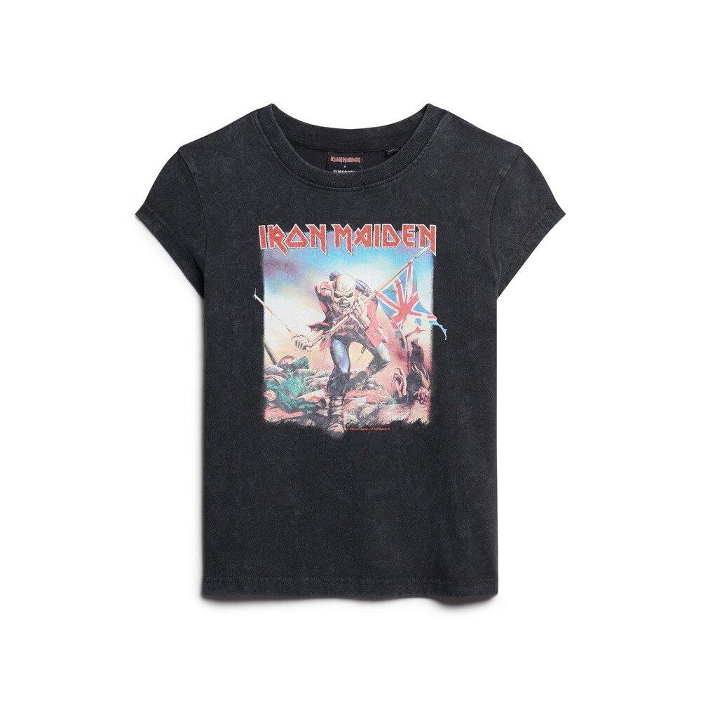 5059726720100 - Damen Iron Maiden T-Shirt mit Flügelärmeln Schwarz - Größe 36