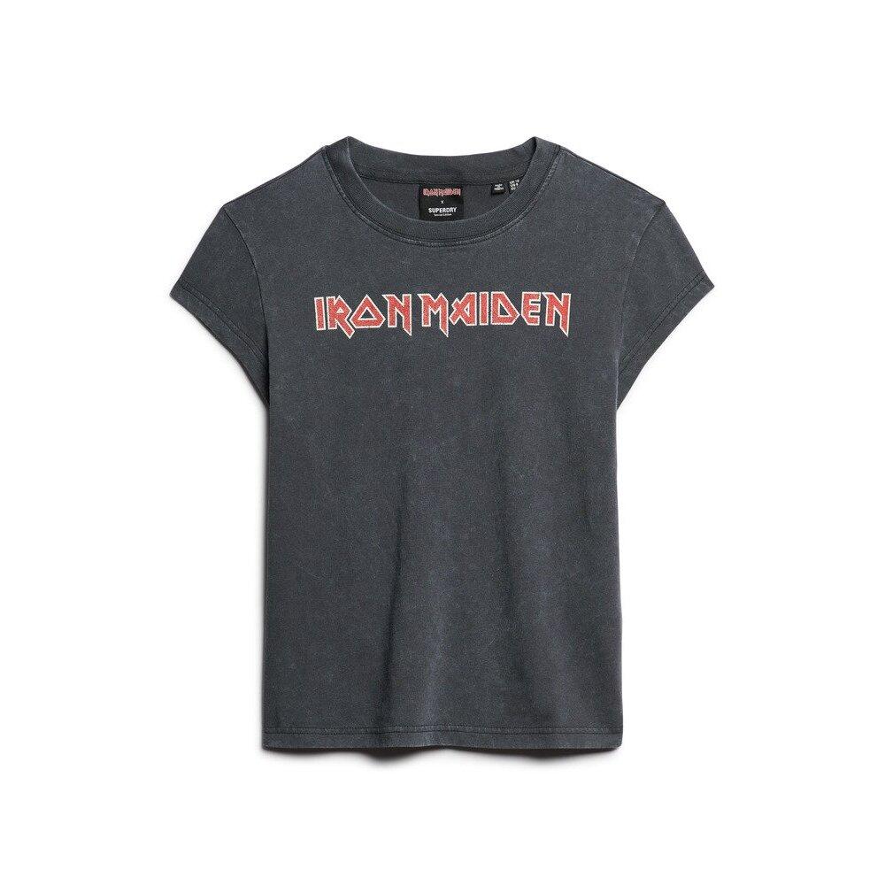 5059726720261 - Womens Damen Grau Iron Maiden T-Shirt mit Flügelärmeln Bedruckt Größe 40 - Größe 40