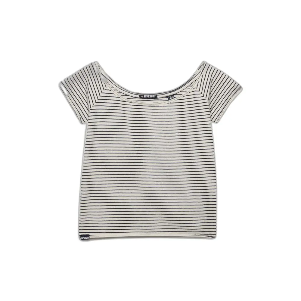 Damen T-Shirt Top mit schulterfreier Bardot-Optik Superdry