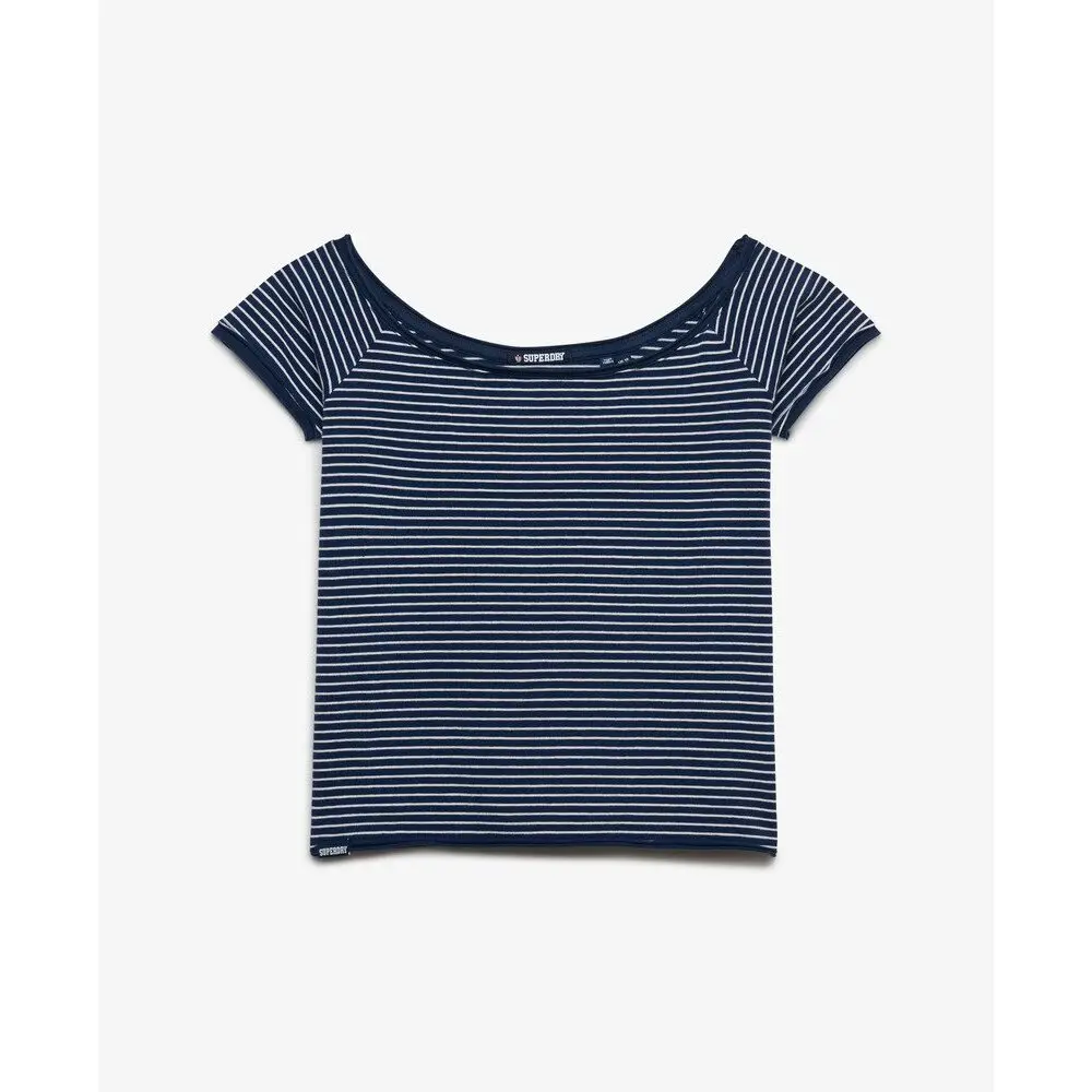 T-shirt top bardot a spalle scoperte donna