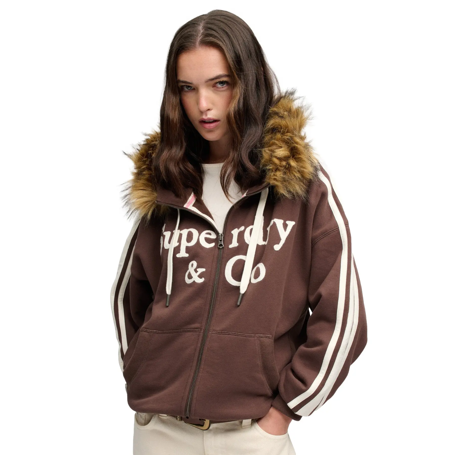 Felpa con cappuccio da donna  Vintage Fur