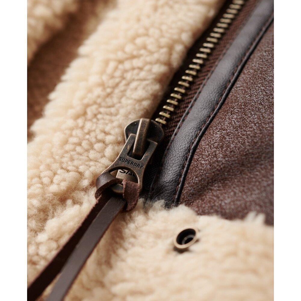 5063068010621 - Kurze Damen-Fliegerjacke aus Kunstschaffell Superdry