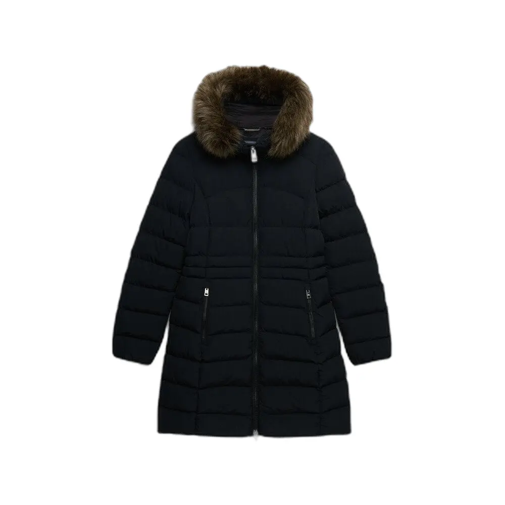 Superdry - Fuji Jas Met Capuchon En Imitatiebont - Dames - Gewatteerde jassen