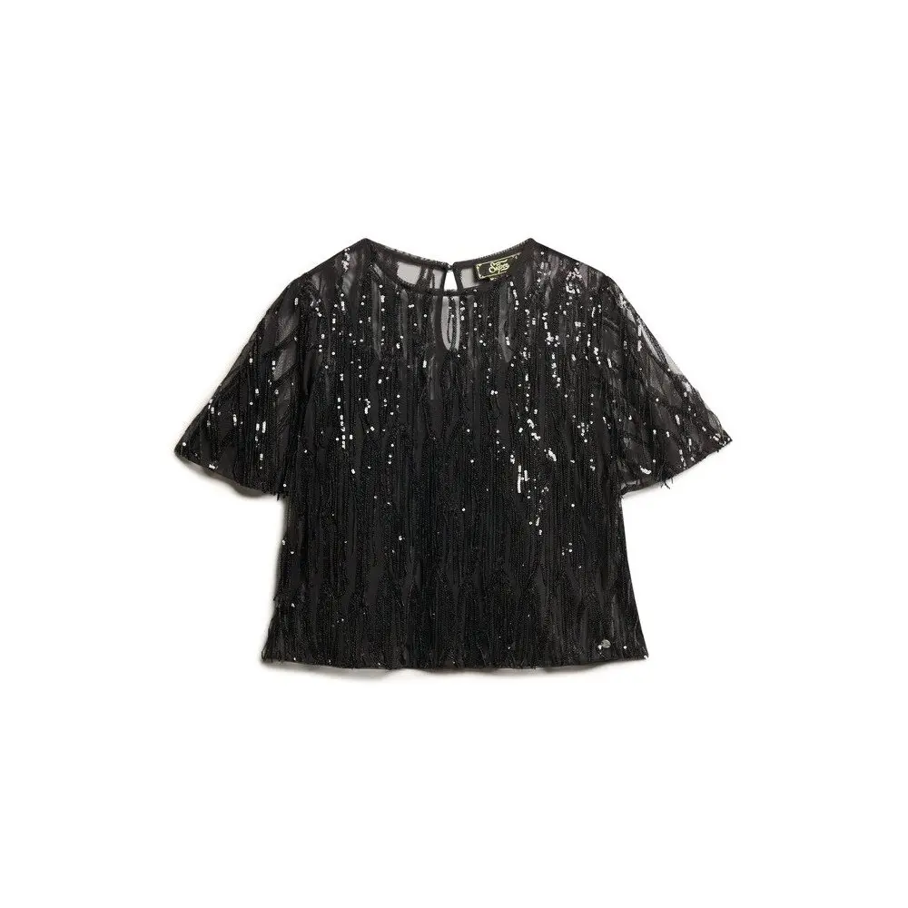 Transparente T-Shirt mit Pailletten für Frauen Superdry