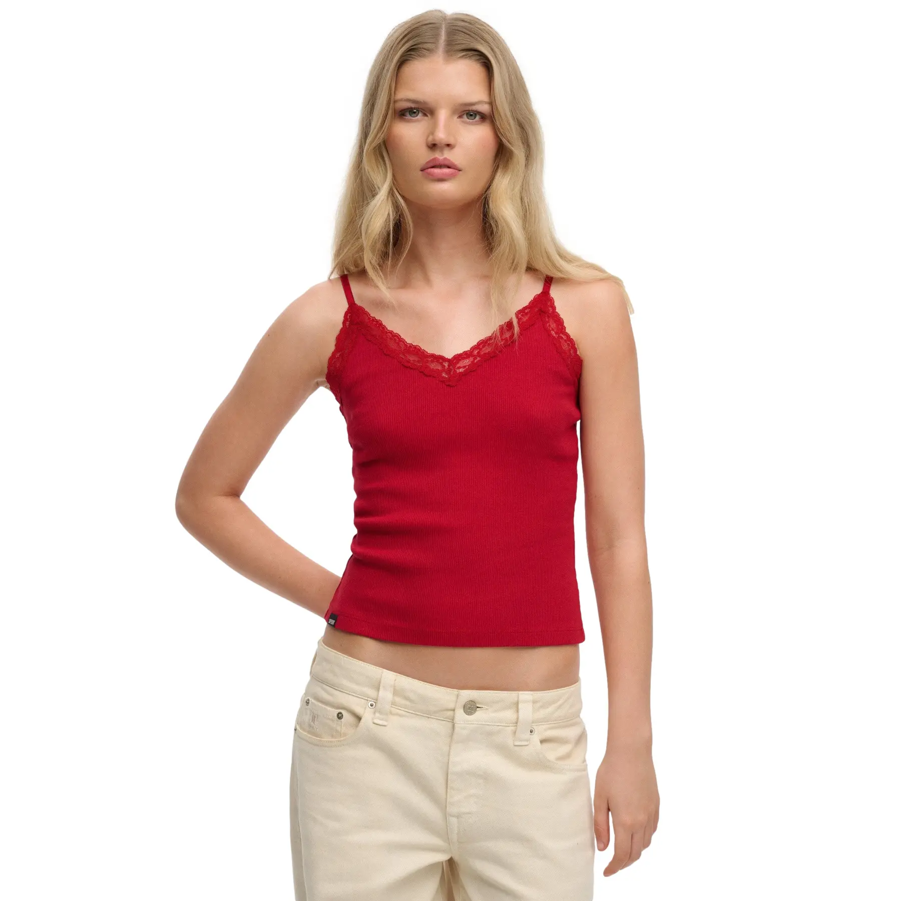 Canotta con bordino in pizzo donna Superdry Essential