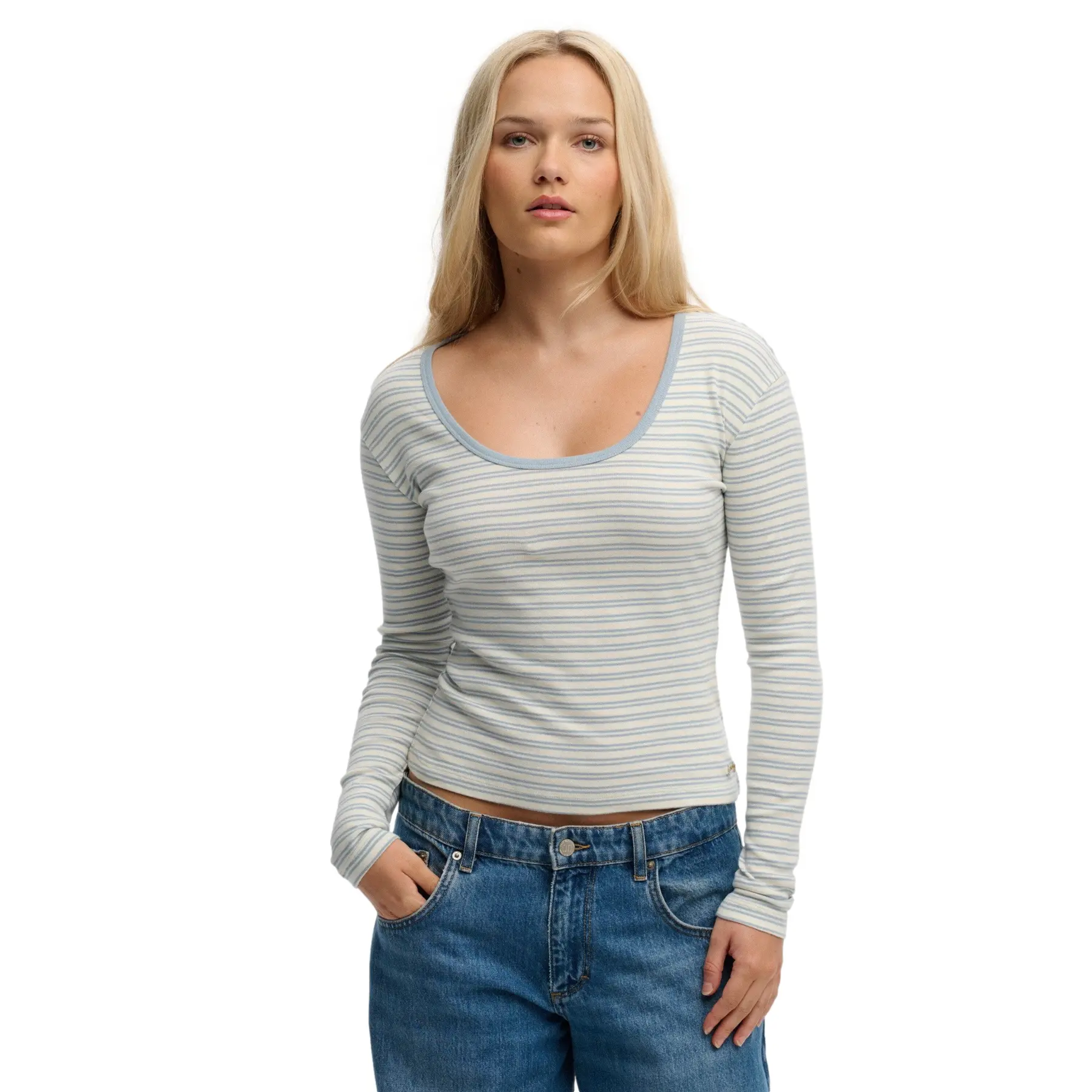 Gestreiftes Langarmshirt für Frauen Superdry Ath Ess