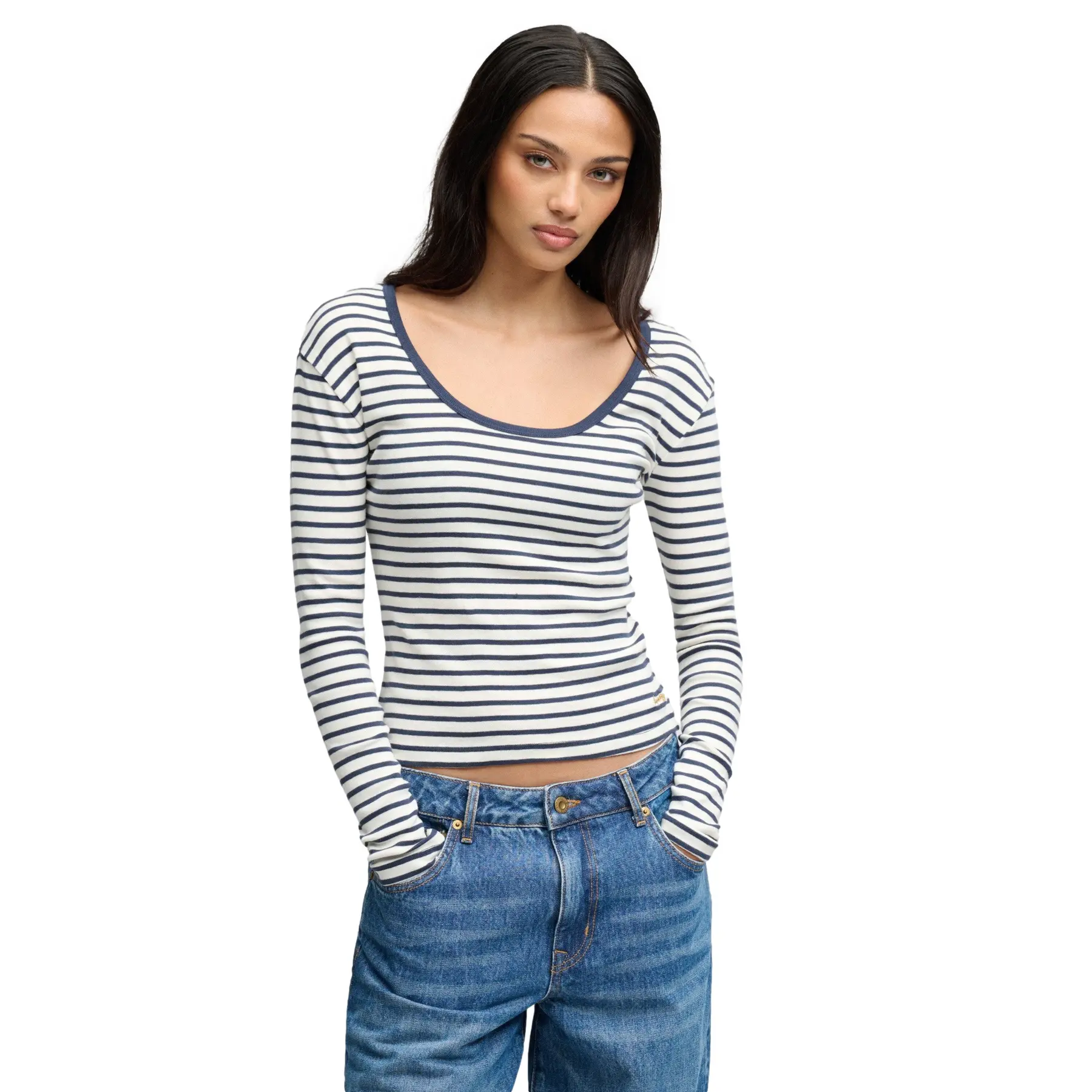Maglietta a manica lunga da donna  Athletic Essentials stripe