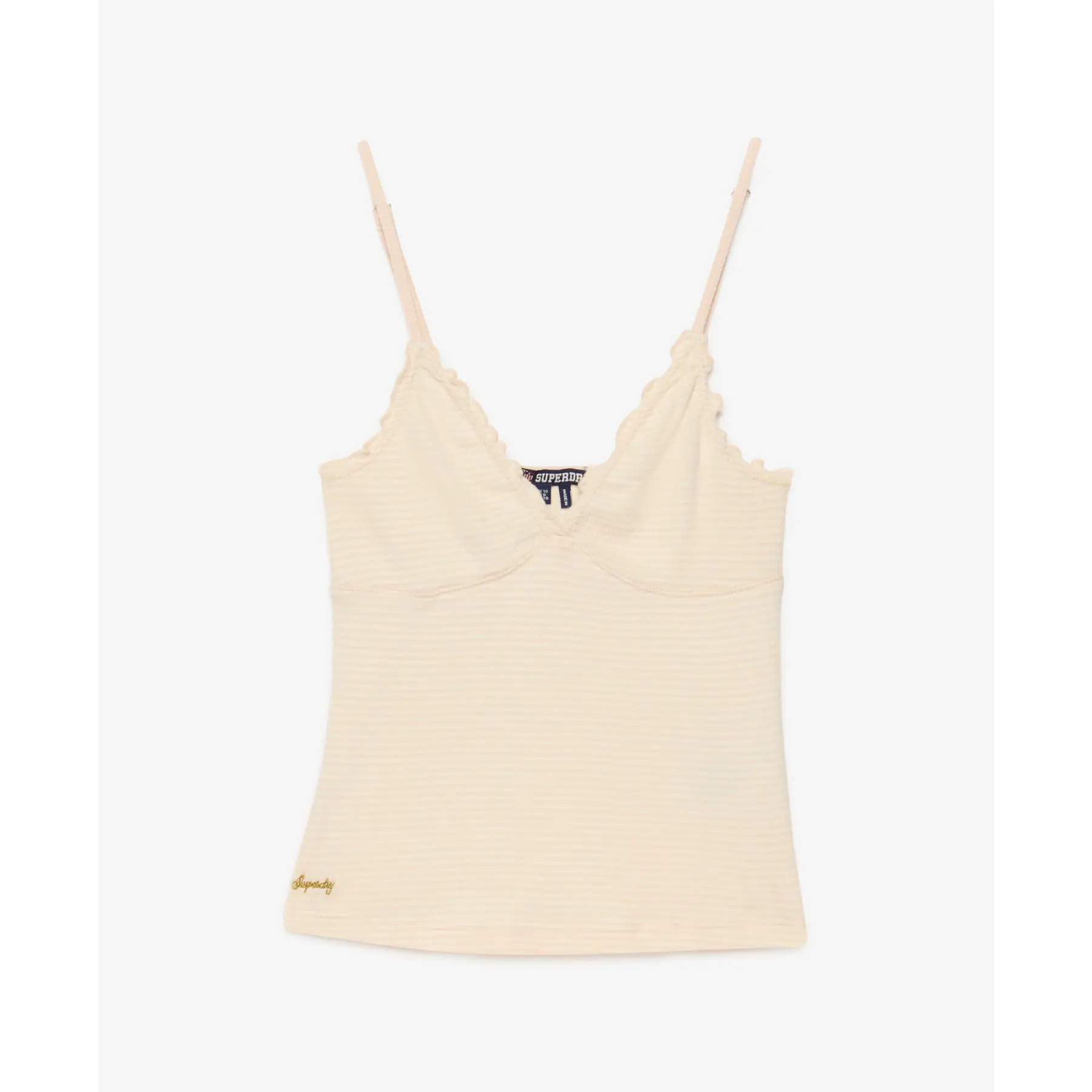 Waffel-Ärmellos V-Ausschnitt Damen Superdry Athletic Essential