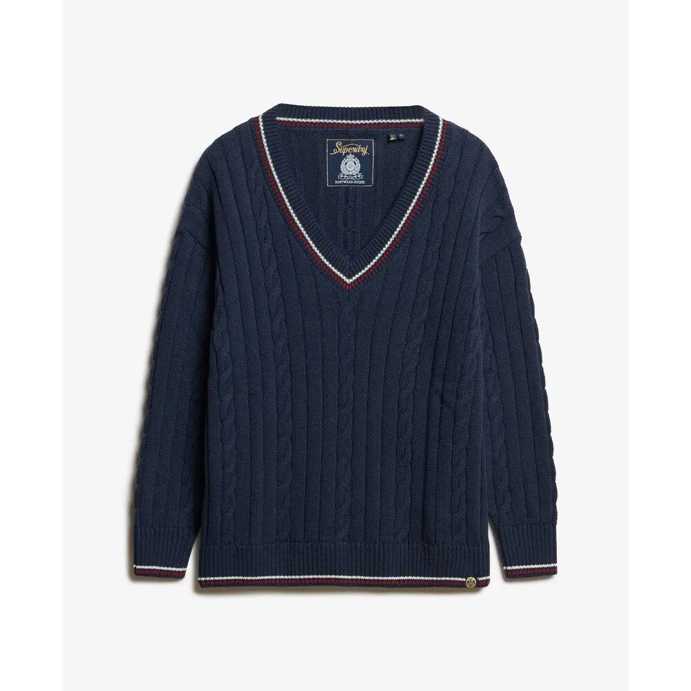 Maglione di cricket a scollo a V per donna