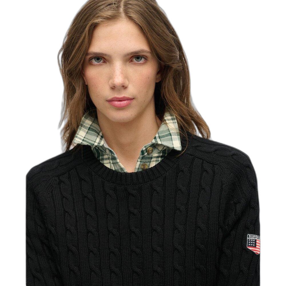 5063634231030 - Lässiger Damen-Pullover mit Zopfmuster Superdry 5063634231030 - Lässiger Damen-Pullover mit Zopfmuster Superdry