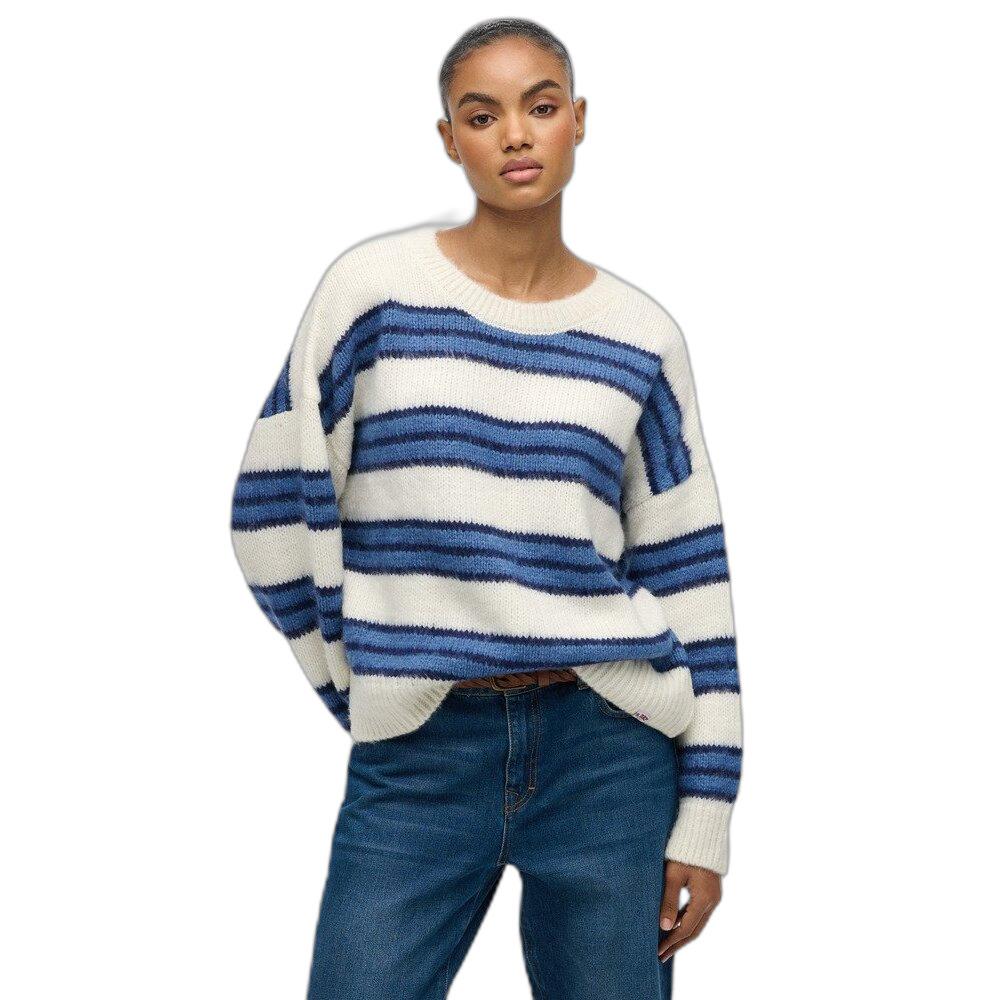 5063634245921 - Gestreifter gebürsteter lässiger Strickpullover für Frauen Superdry