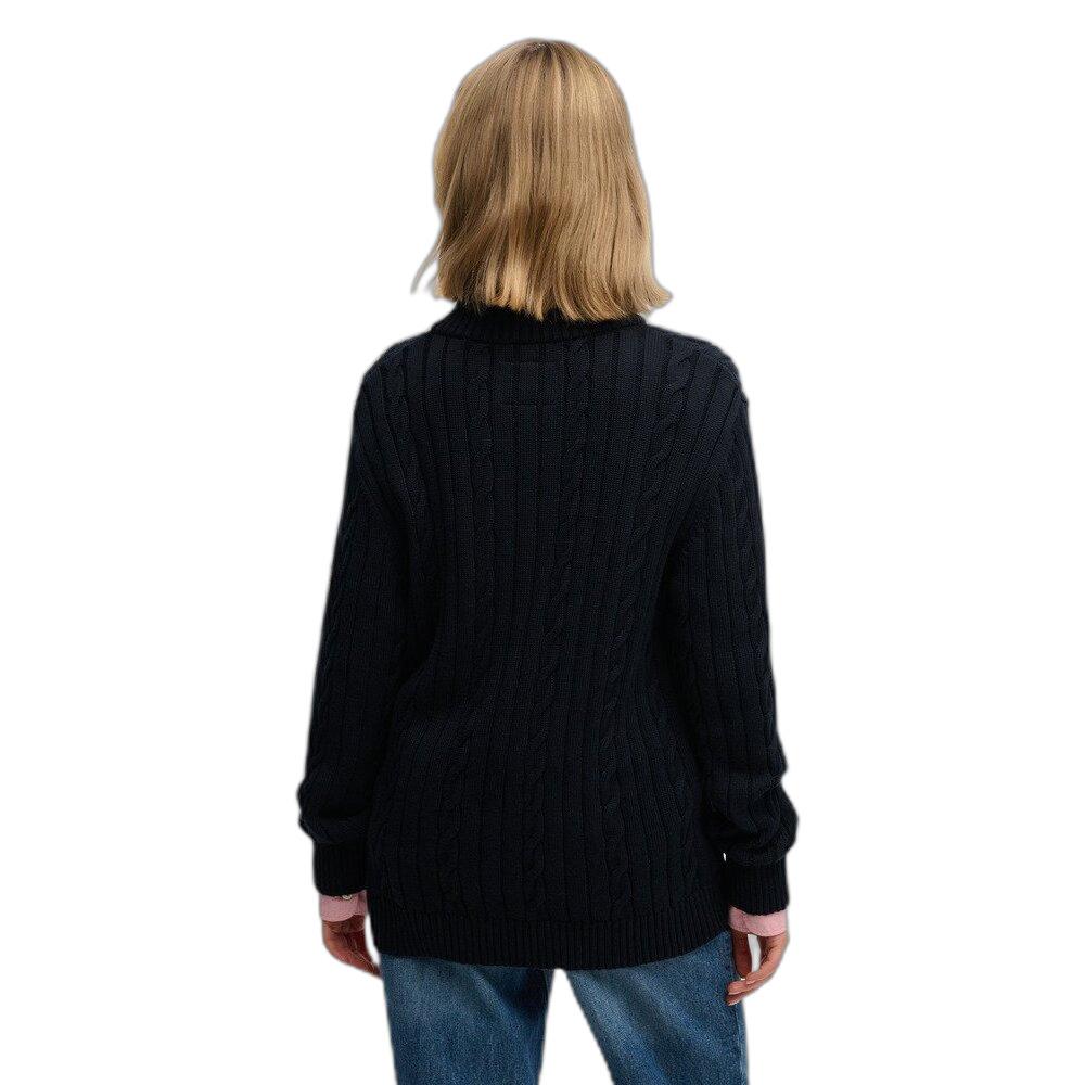 5063634246249 - Damen lässiger Strickpullover mit halbem Reißverschluss Superdry