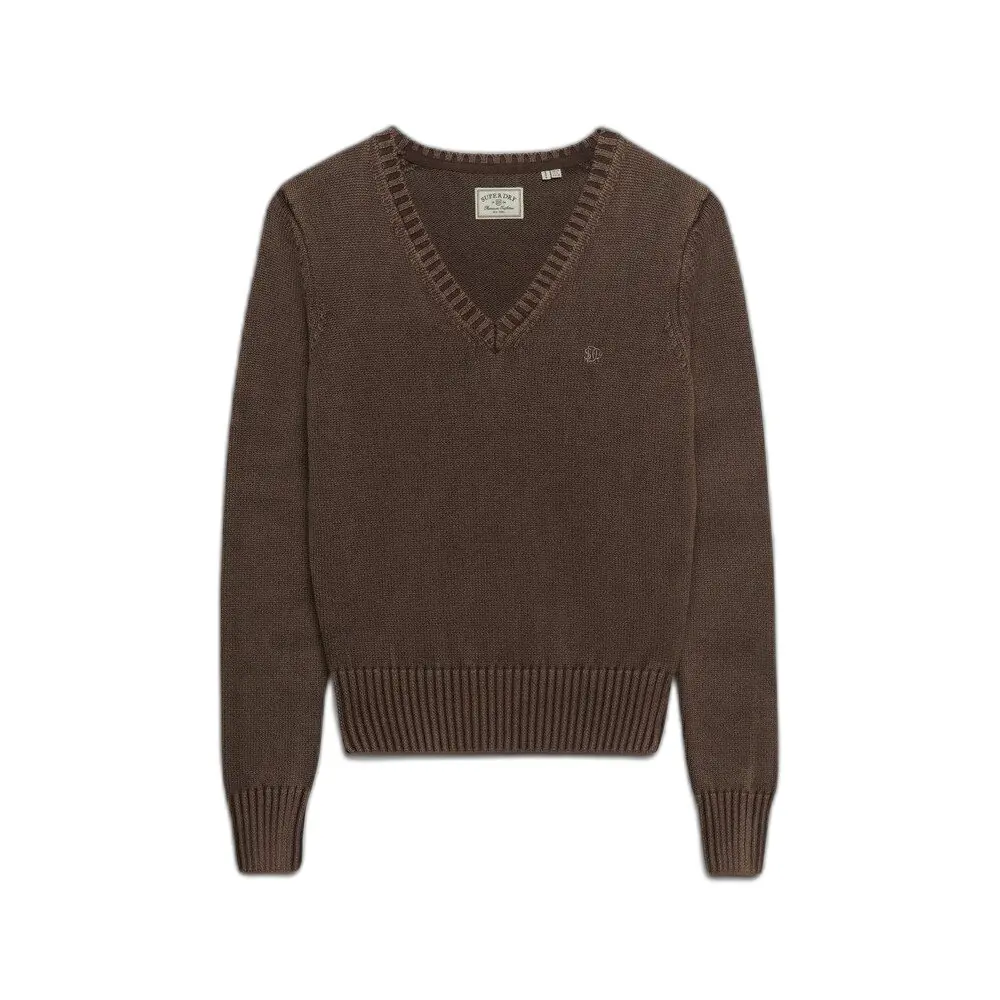Maglia col V effetto sbiadito donna