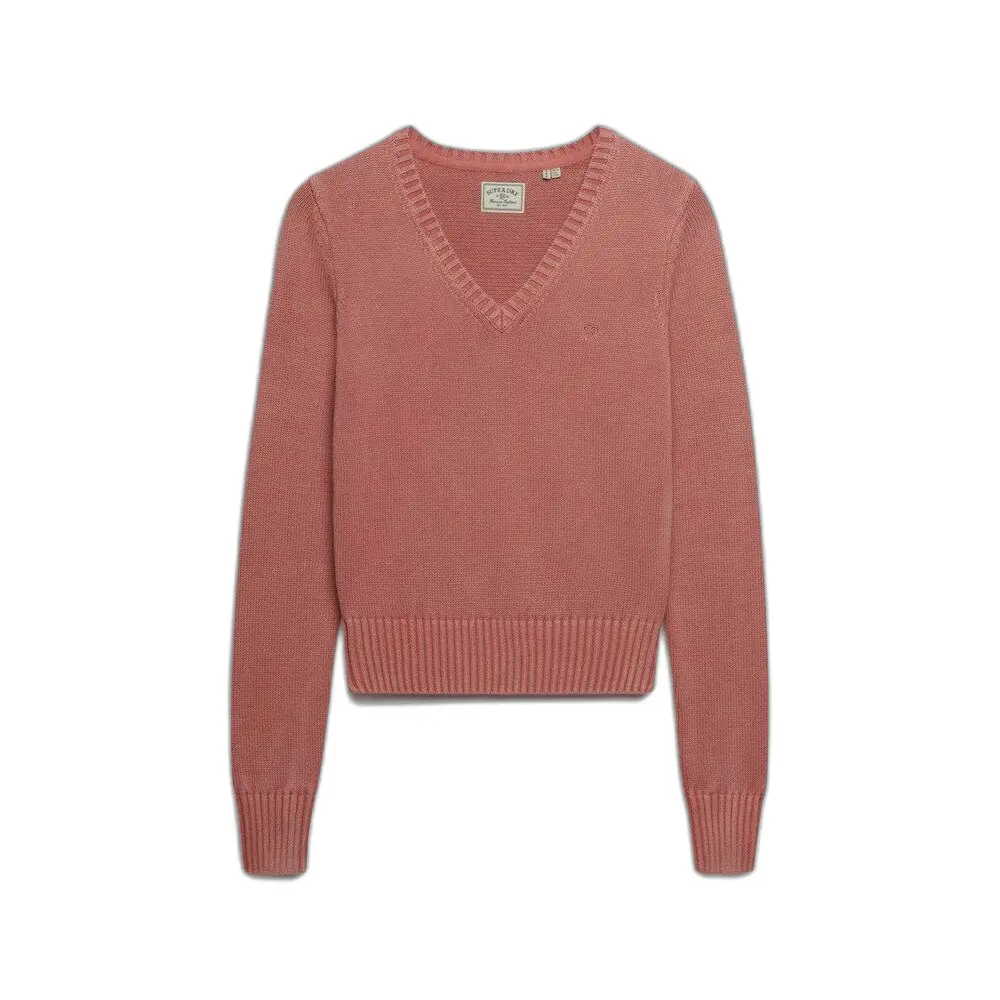 Maglia col V effetto sbiadito donna