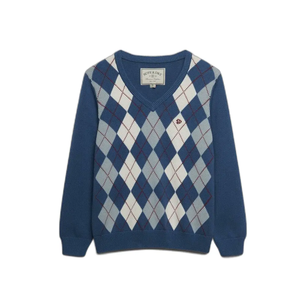 Pull col V argyle donna