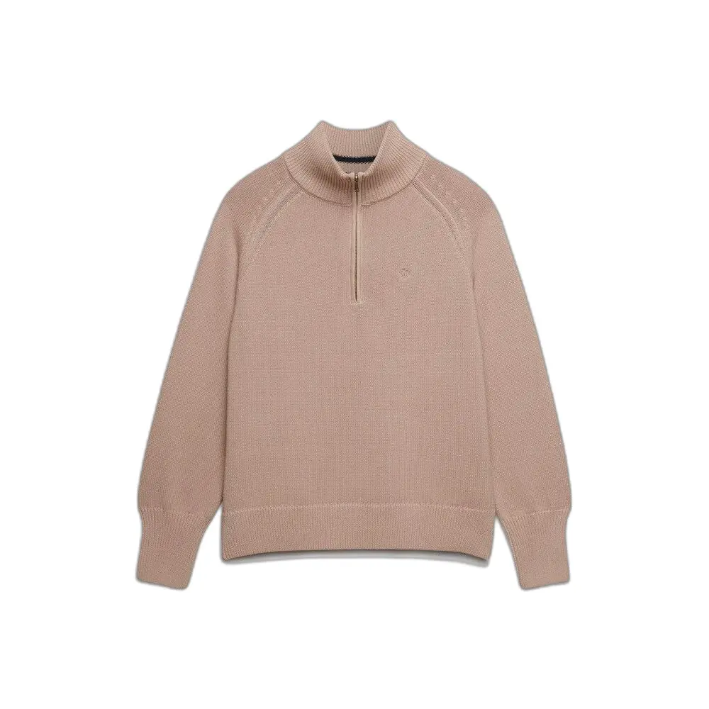 Pull demi-zip classico lavato donna